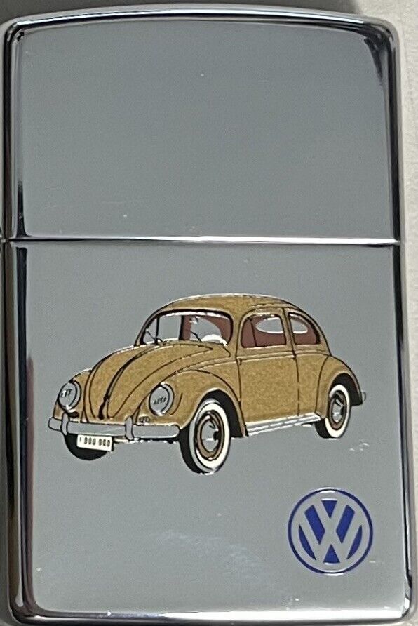 ZIPPO 1995 VOLKSWAGEN BEETLE BUG POLISHED CHROME LIGHTER UNFIRED IN BOX 492F