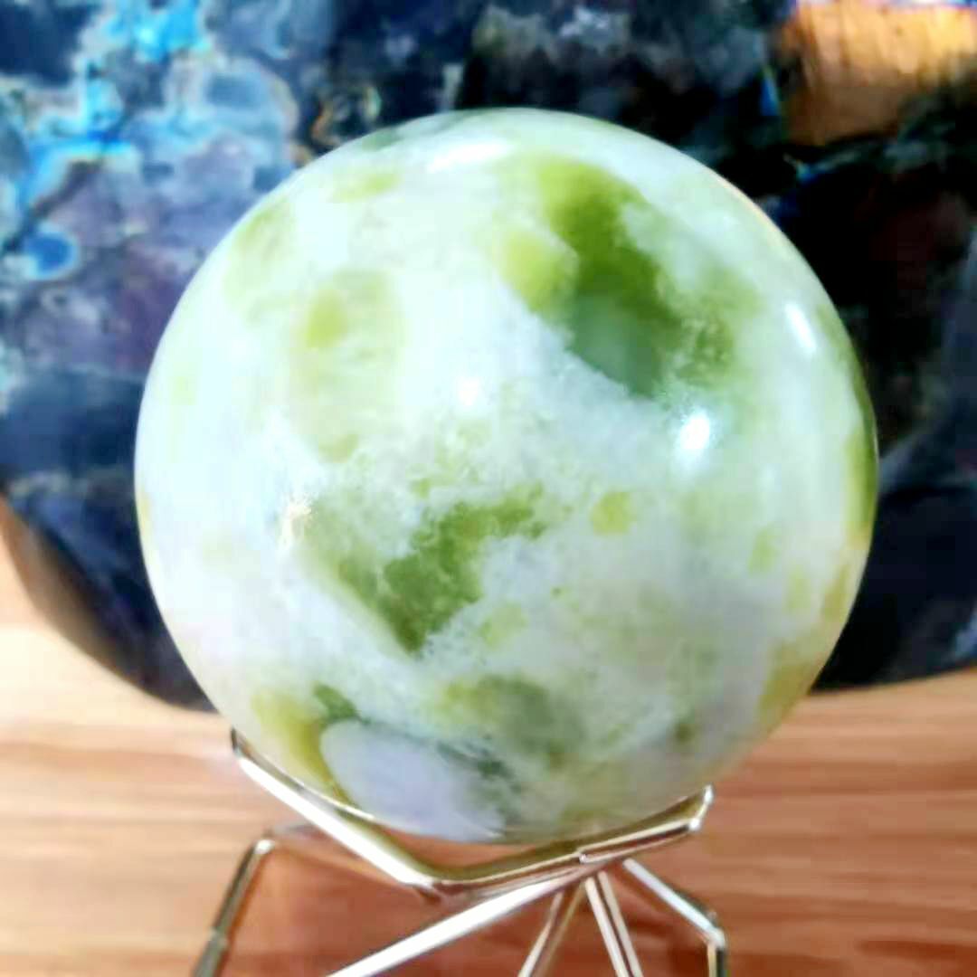 Natural Polished Lantian jade Crystal Ball Stone Specimen sphere Healing 50mm