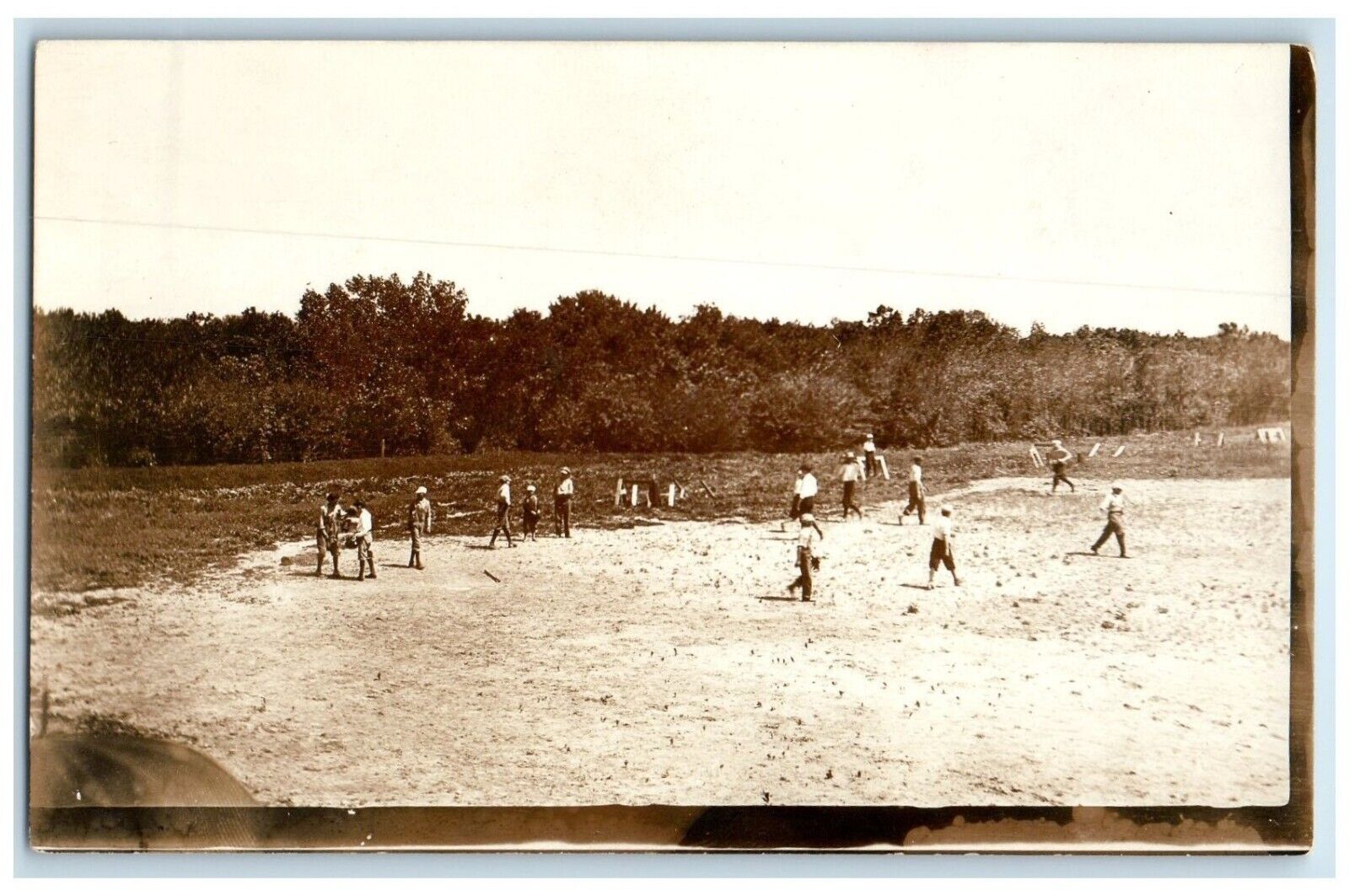 c1910\'s Boys Playing Baseball Diamond RPPC Photo Unposted Antique Postcard
