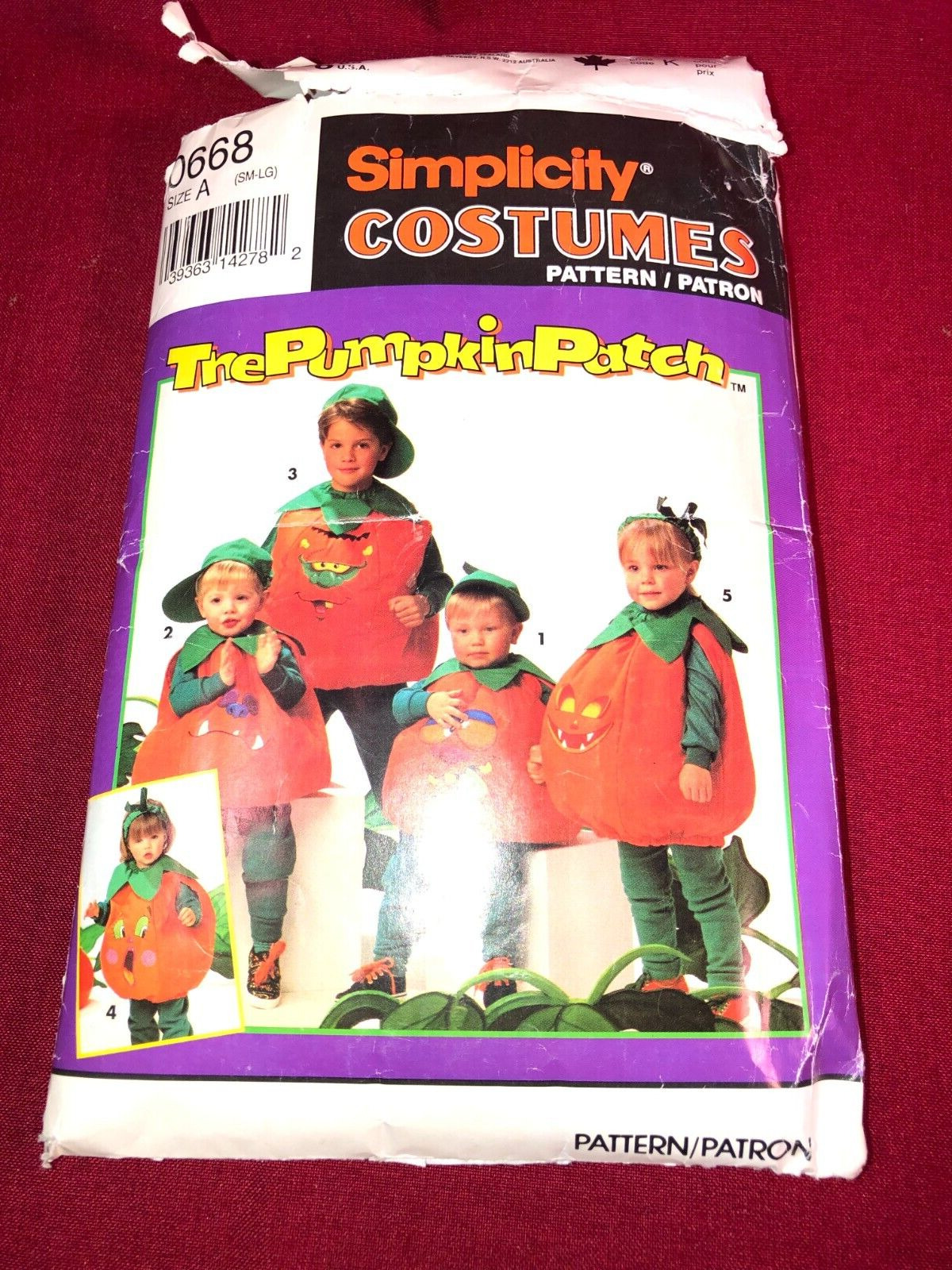 Simplicity 0668 Halloween Pumpkin Patch Costumes Sewing Pattern