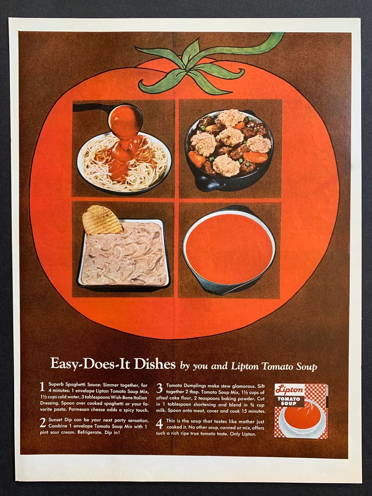 Vintage 1962 Lipton Tomato Soup Ad