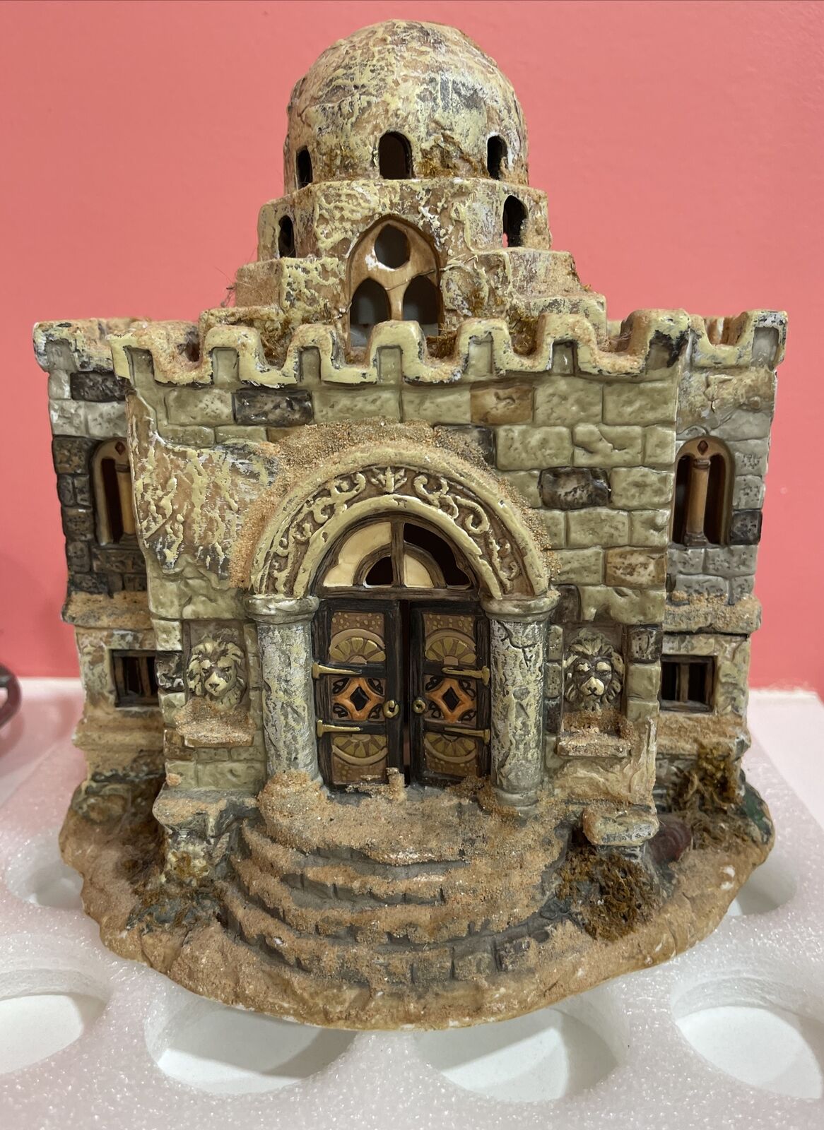 Mercansia Hand Painted Ceramic Mini Castle Barco y Figure 