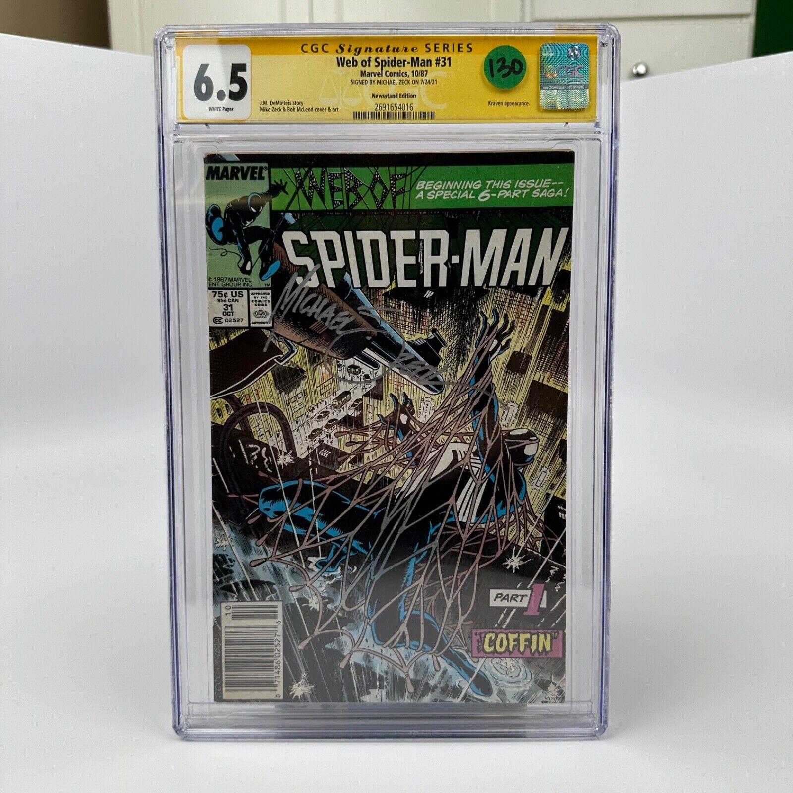 Marvel Comics Web of Spider-Man #31 Signed by Michael Zeck Graded 6.5 CGC