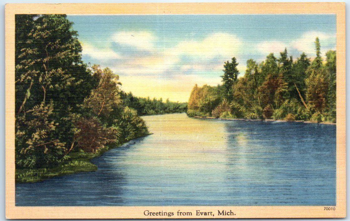 Postcard - Greetings from Evart, Michigan