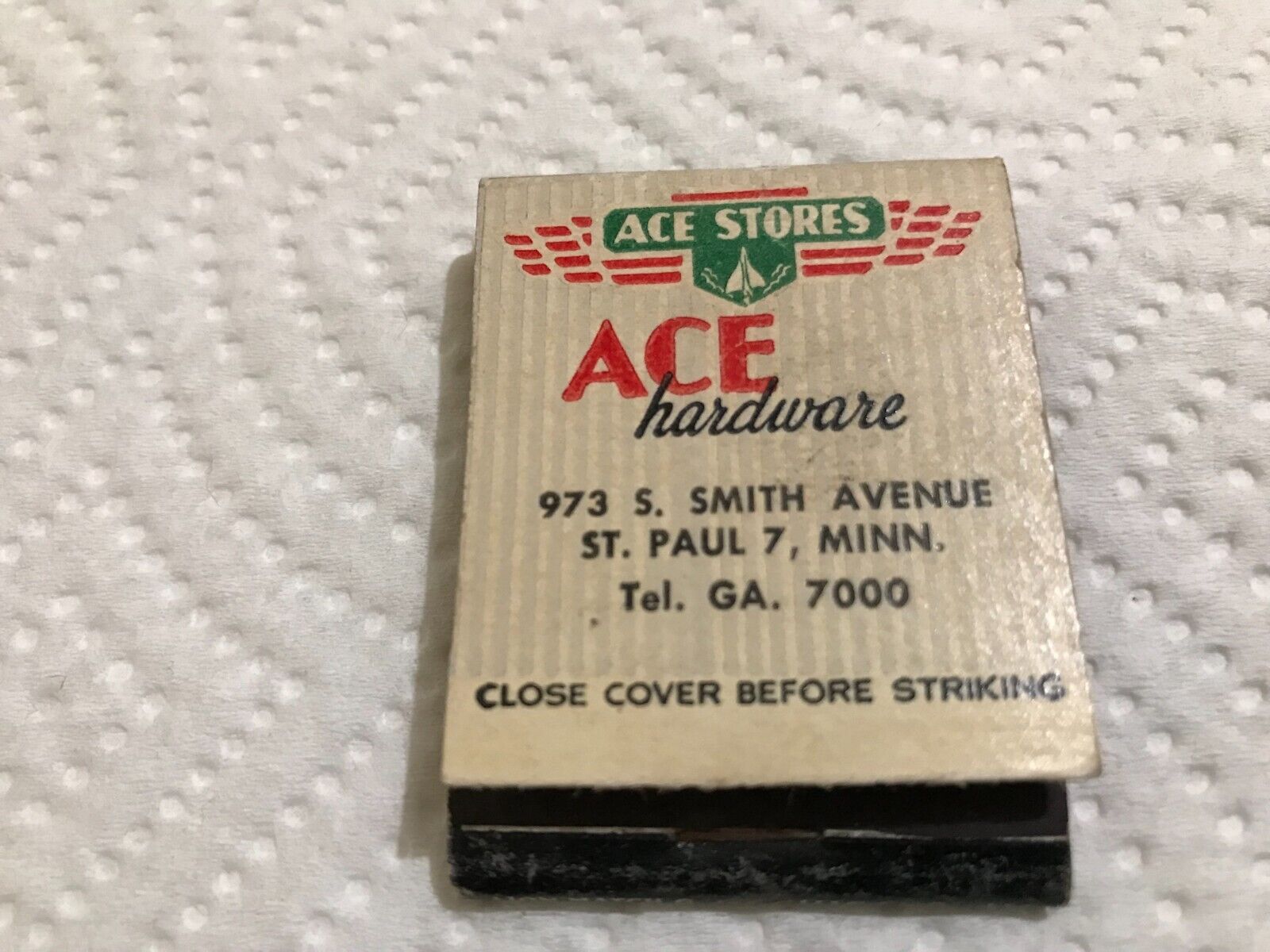 Vintage Matchbook Ace Hardware St Paul MN Full Unstruck 1-H