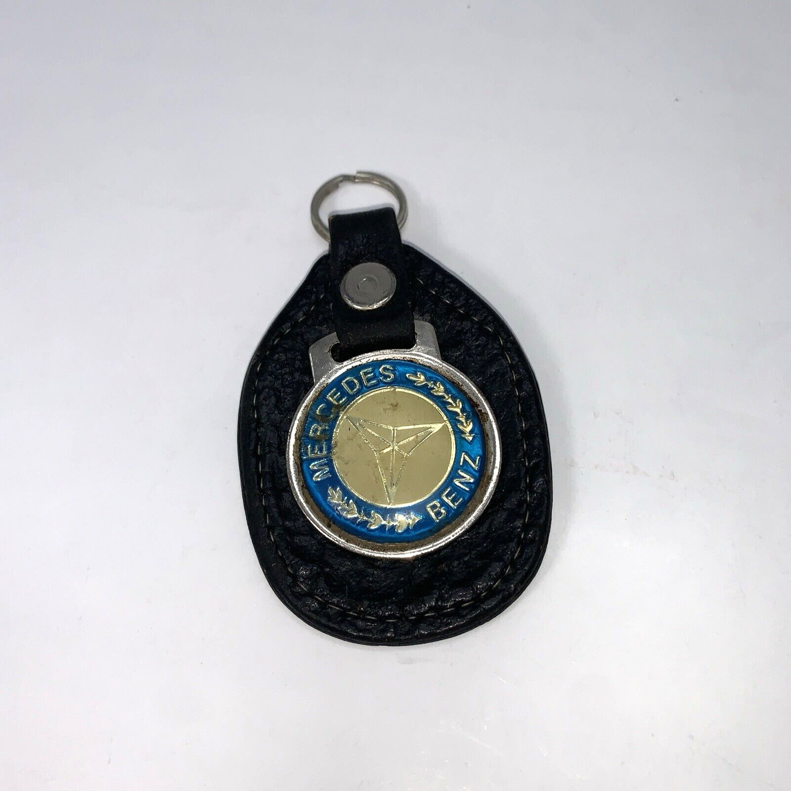 Vintage Mercedes-Benz Classic Leather & Metal Keychain
