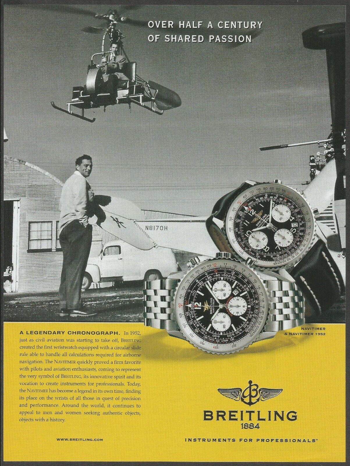 BREITLING NAVITIMER . A Legendary Chronograph -  2004 Print Ad