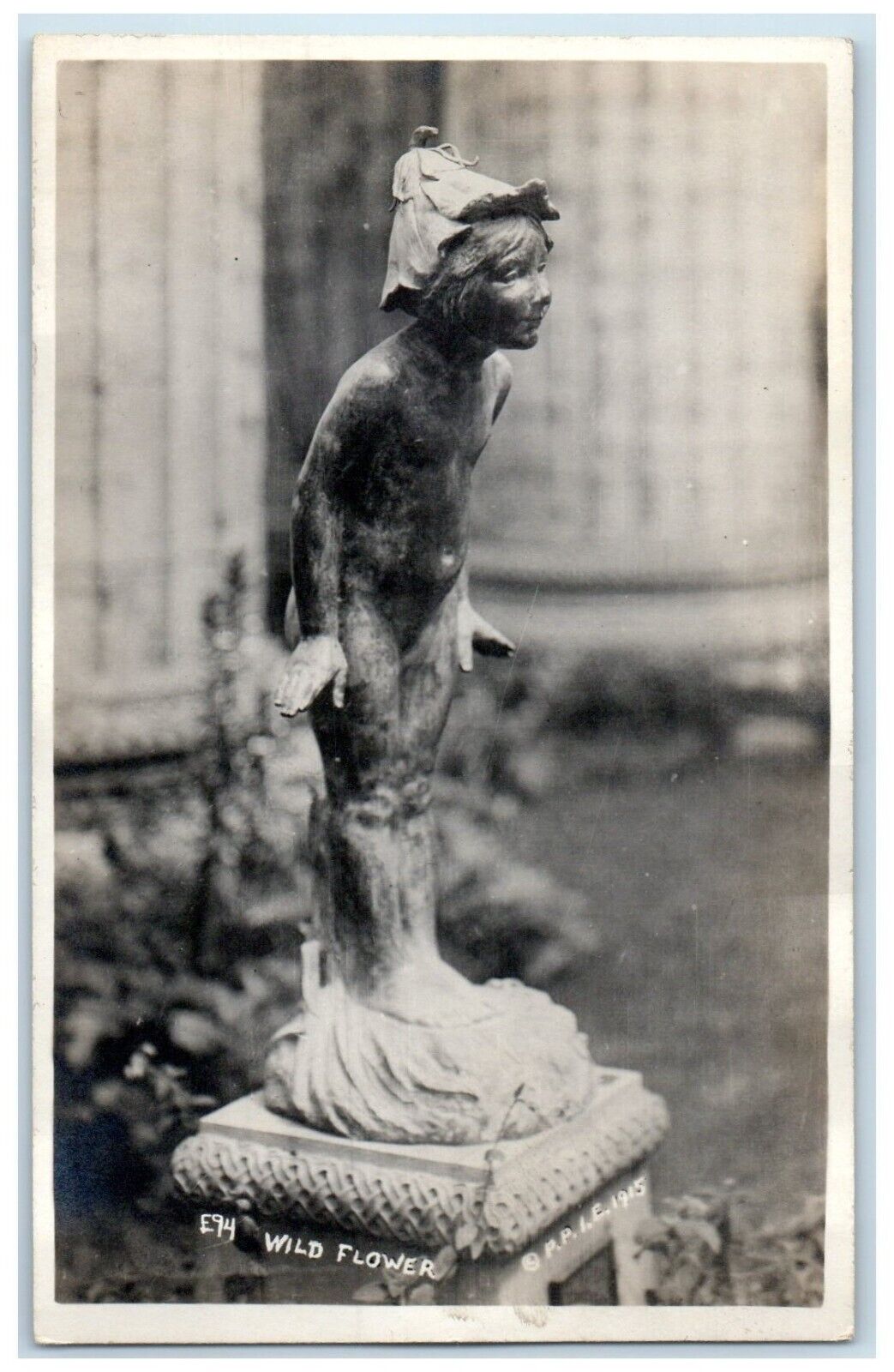 c1910\'s Wild Flower Statue San Francisco California CA RPPC Photo Postcard