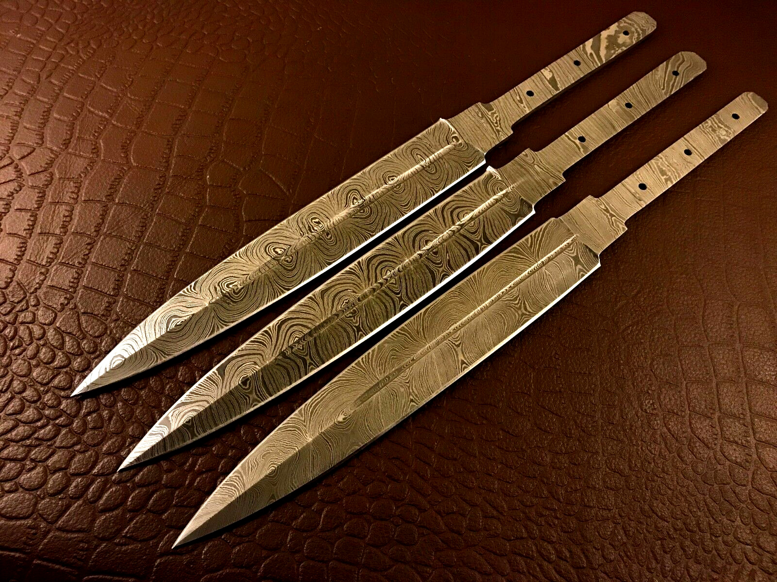 Handmade Damascus Steel Medieval Blank Blade-Double Edge-Dagger-Knife- -B95