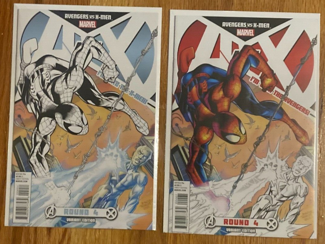 lot of 2 Marvel Comics Avengers vs X-Men #4 variant covers