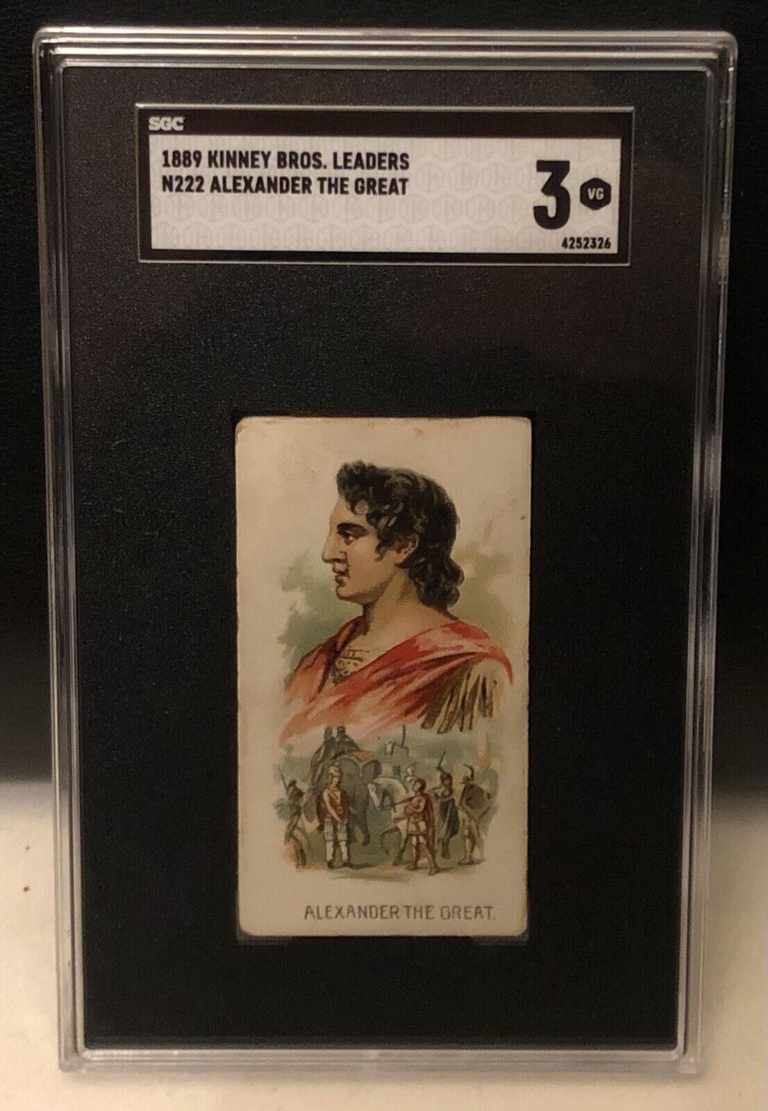 1889 Alexander The Great SGC 3 Kinney Bros Leaders N222 Rookie Card Tobacco Card