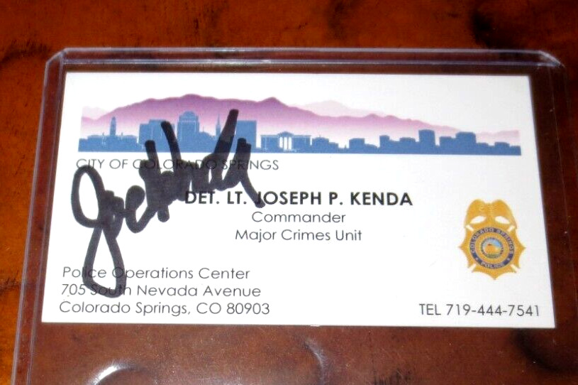 Lt Joe Kenda Homicide Hunter signed autographed business card American Detective