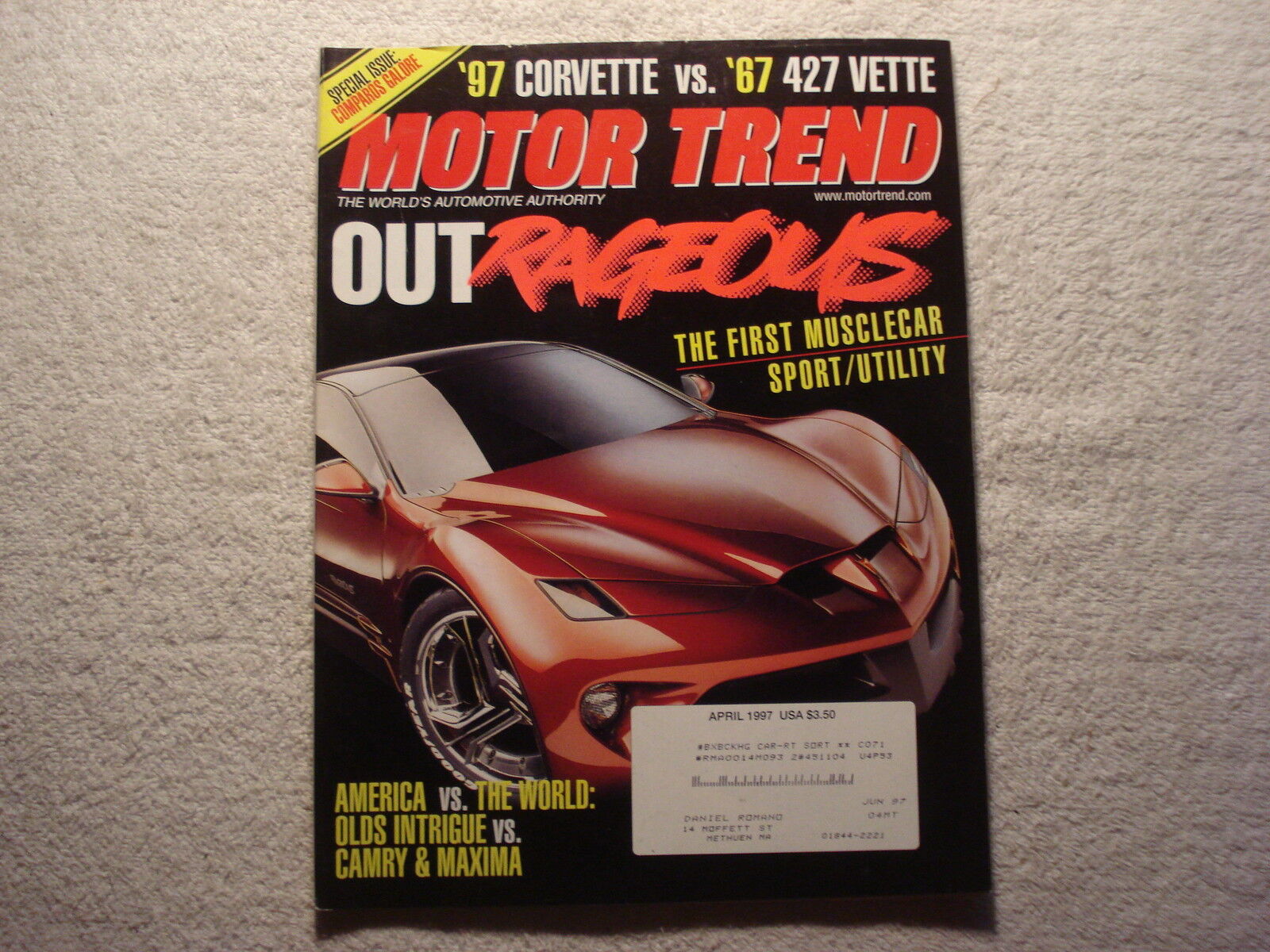 Motor Trend 1997 April 1997 Corvette vs 1967 427 Corvette Cadillac Concours