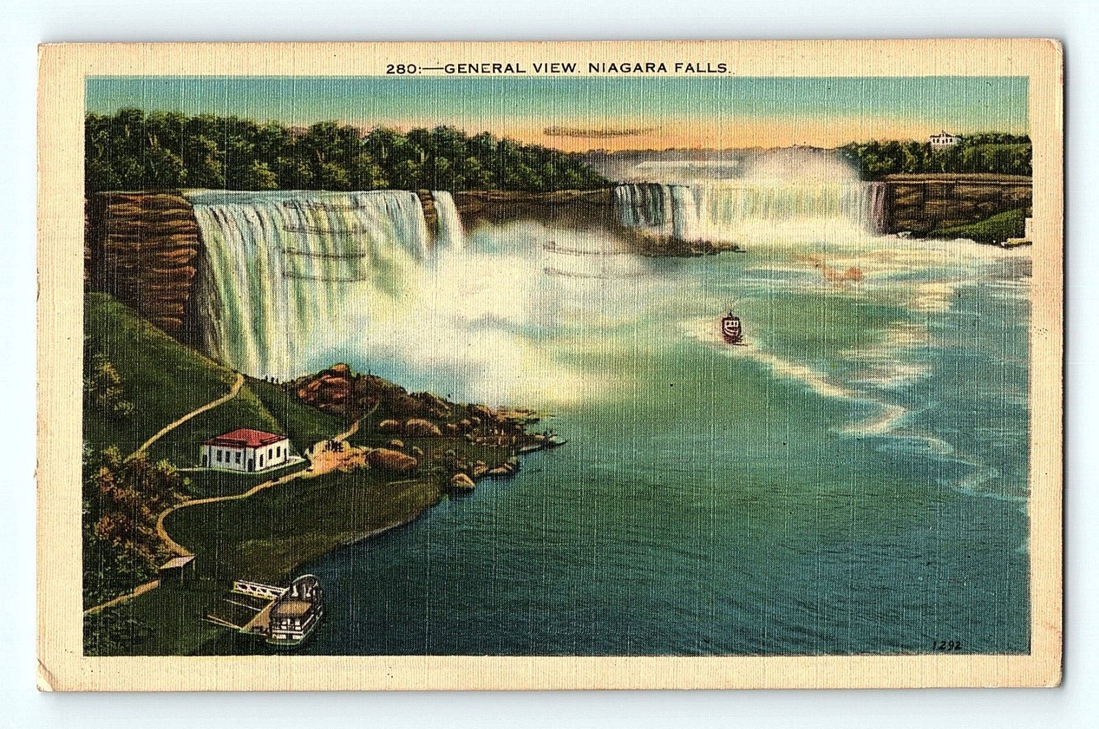General View From Falls View Bridge Niagara Falls 1941 Postcard E1