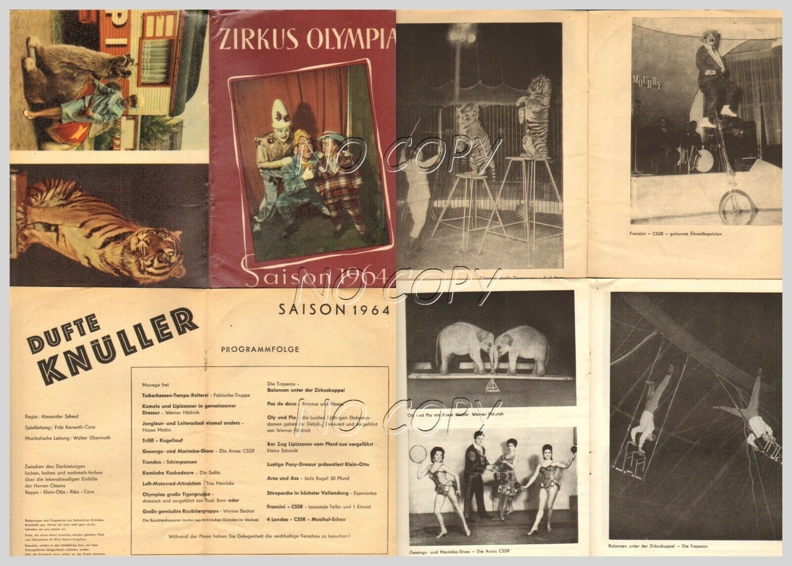 1964 ZIRKUS OLYMPIA 14 Page Circus Program 