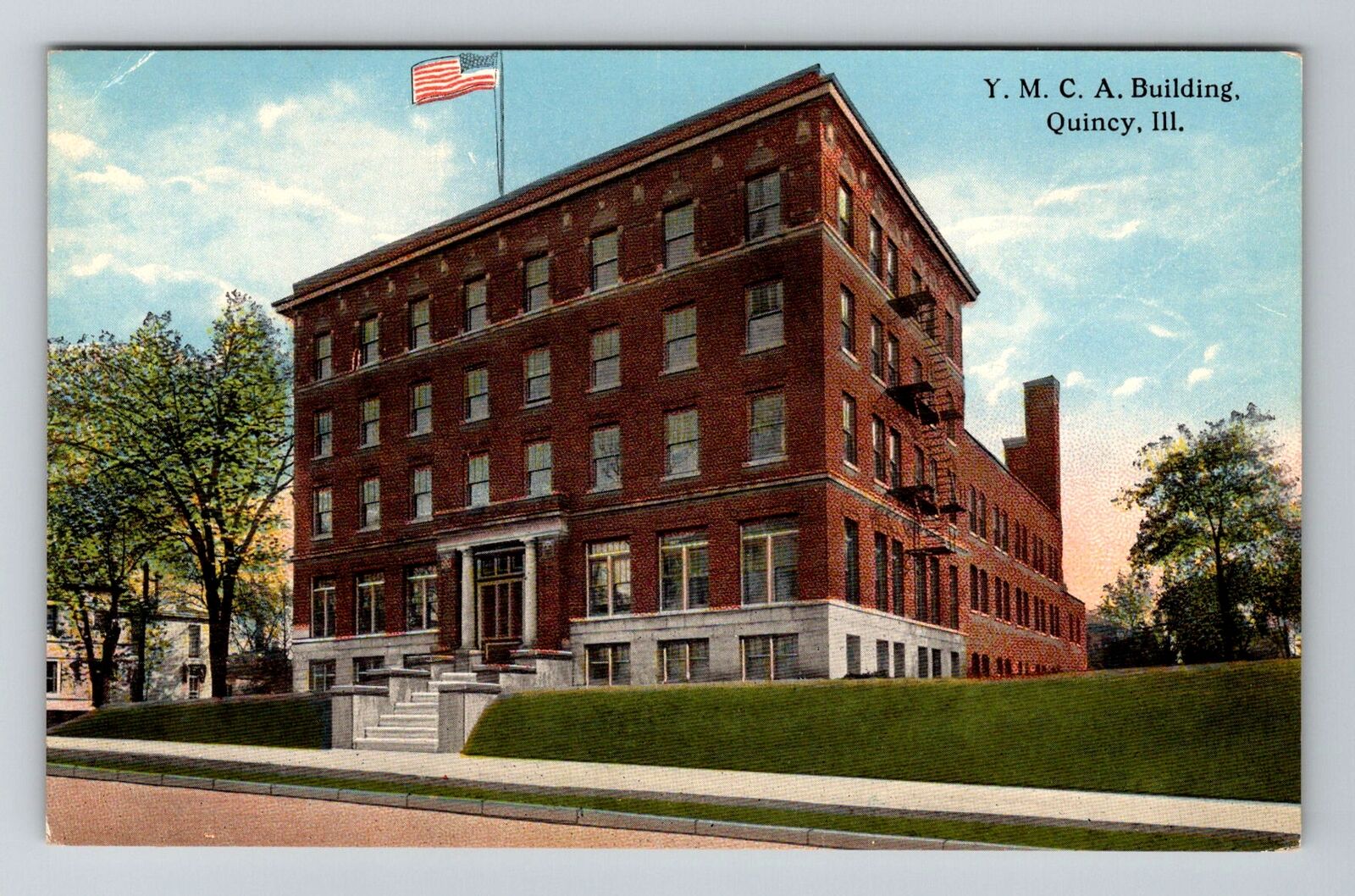 Quincy, IL-Illinois, YMCA Building Antique, Vintage Souvenir Postcard