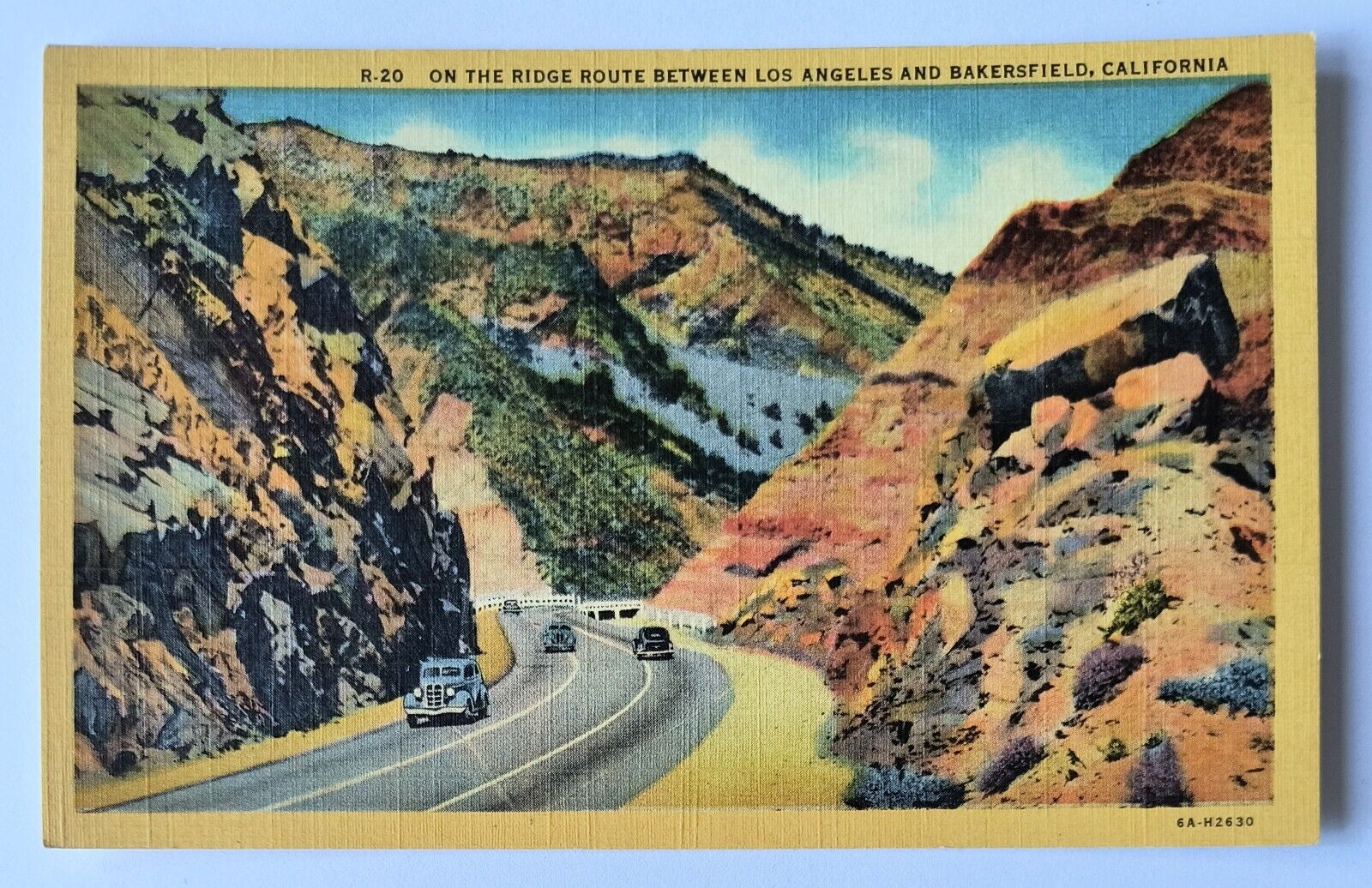 Bakersfield CA California On The Ridge Route Vintage Postcard N3