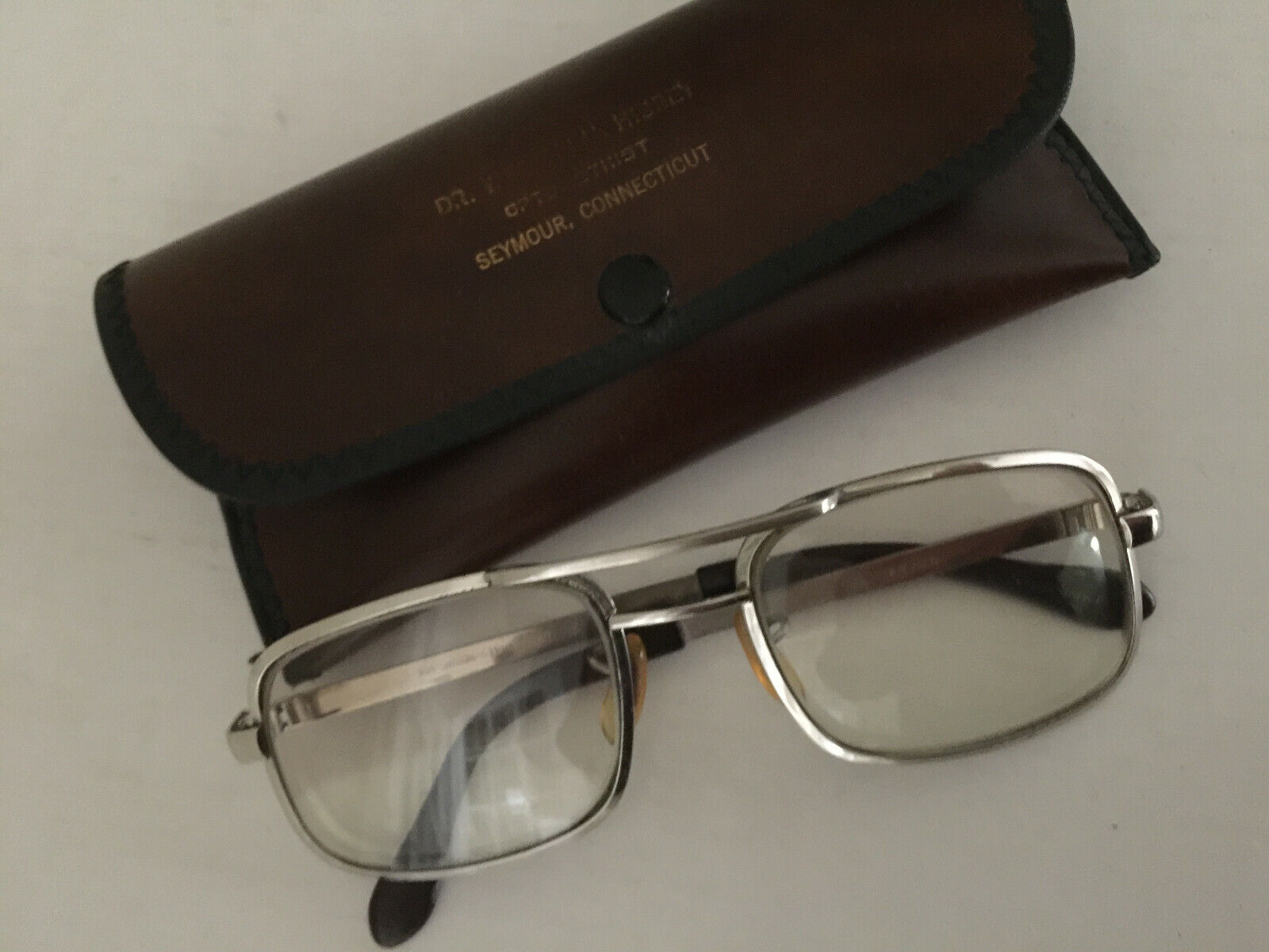 Jason stephenson opt vintage eyeglasses metal square Frames w/ vintage case