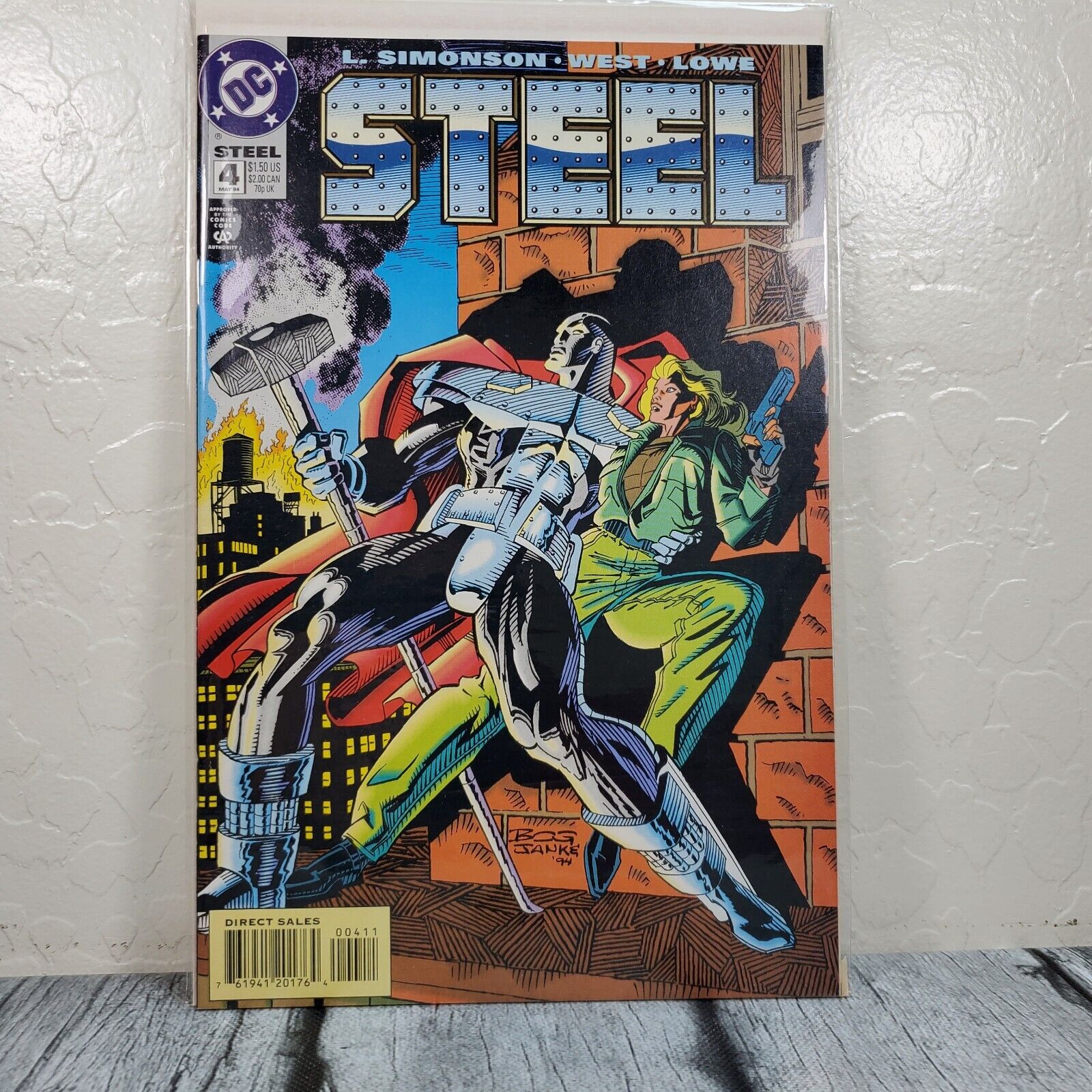 DC Comics STEEL #4 1994 Superman John Henry Irons Vintage Comic Book Sleeved