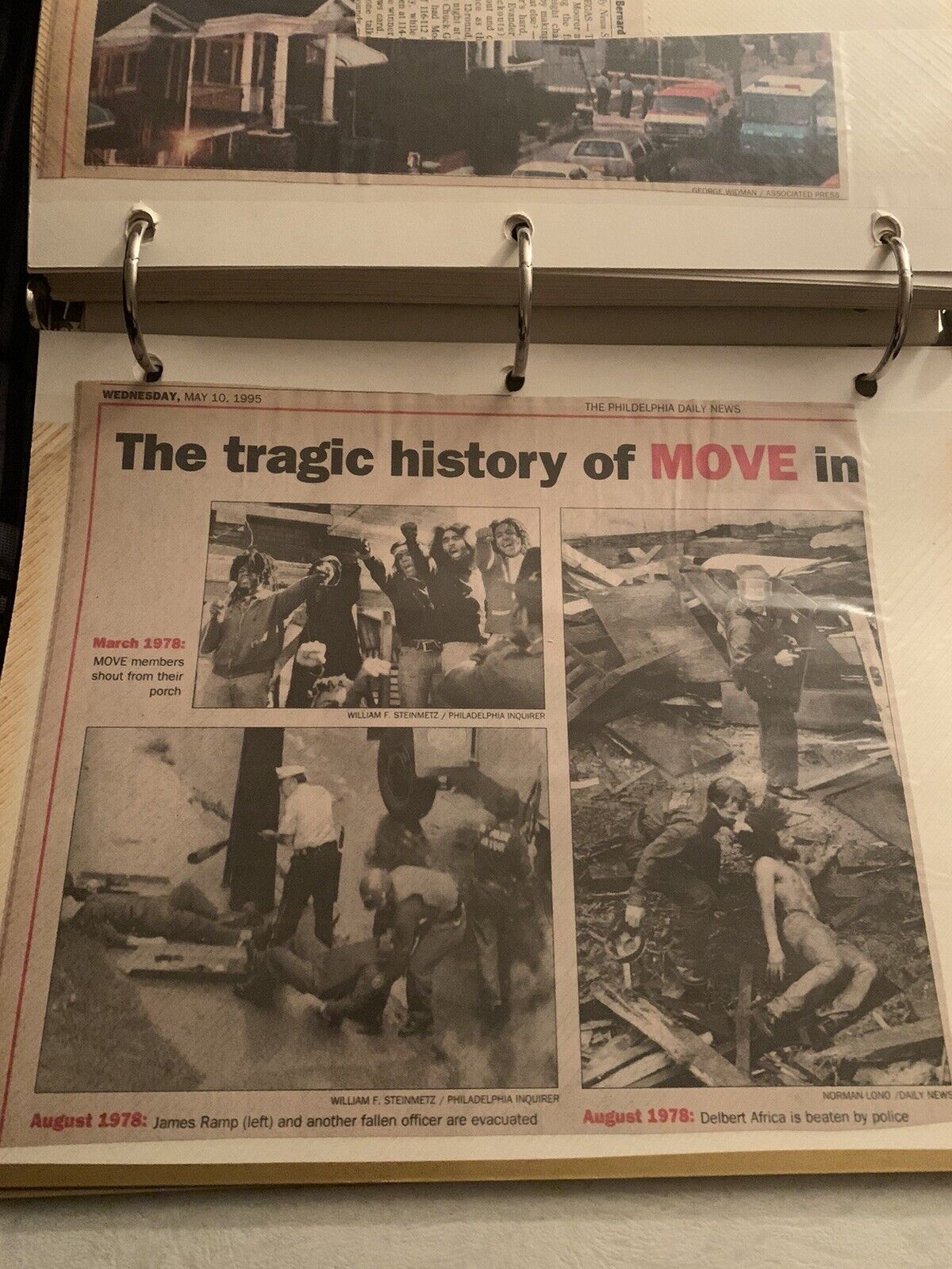 RARE Historical Newspaper Clippings - MOVE BOMBING OSAGE AVE 1985