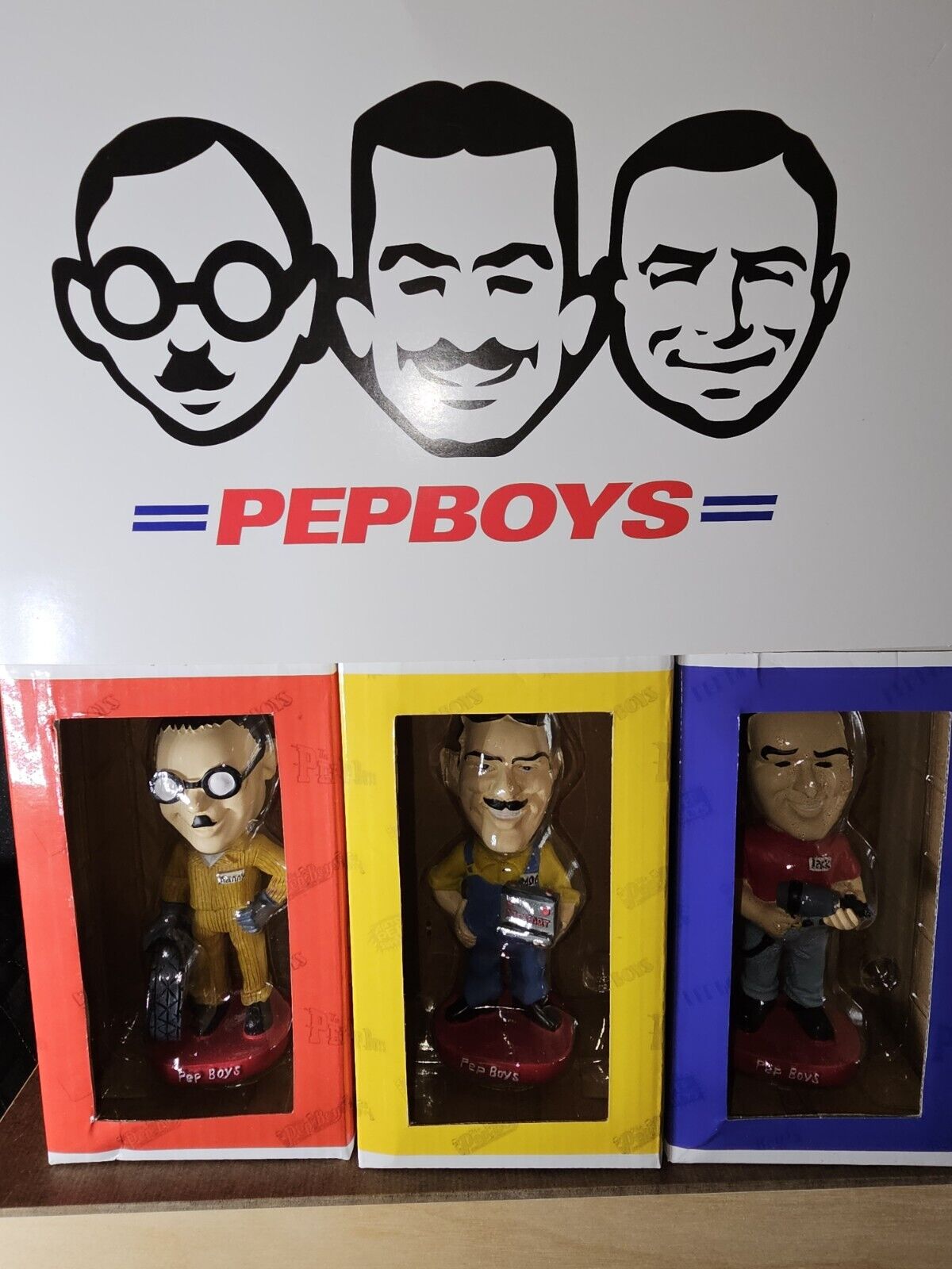 The Pep Boys Bobblehead Set Manny Moe & Jack Limited Edition 5\