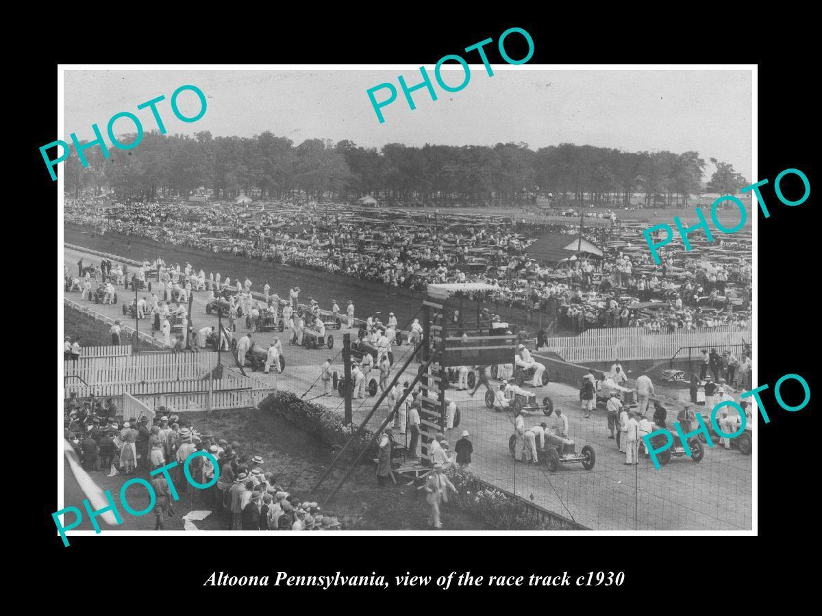 OLD 8x6 HISTORIC PHOTO ALTOONA PENNSYLVANIA THE MOTOR RACING TRACK c1930