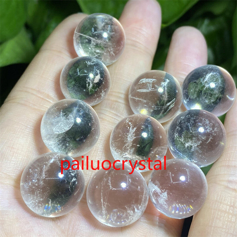 A++ 10pc Wholesale Natural clear quartz Ball Quartz Crystal Sphere Healing 15mm+