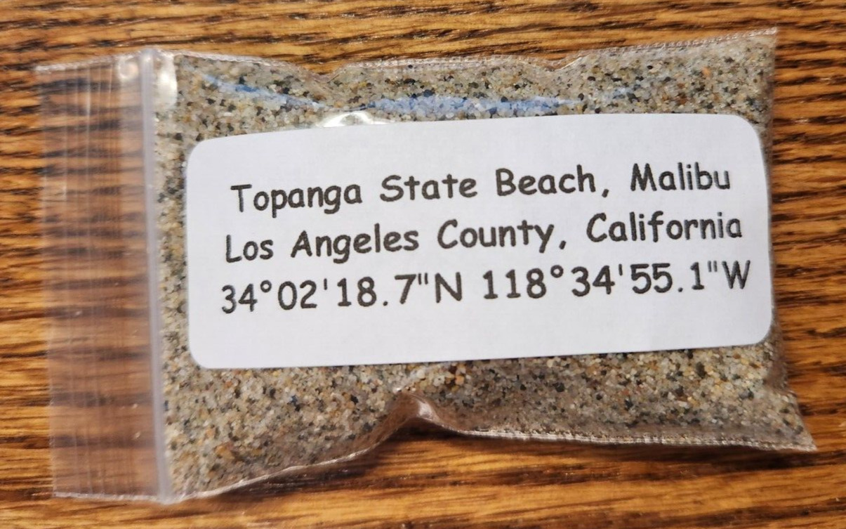 Topanga State Beach Sand Soil Dirt Sample Malibu Los Angeles California Apx 30ml
