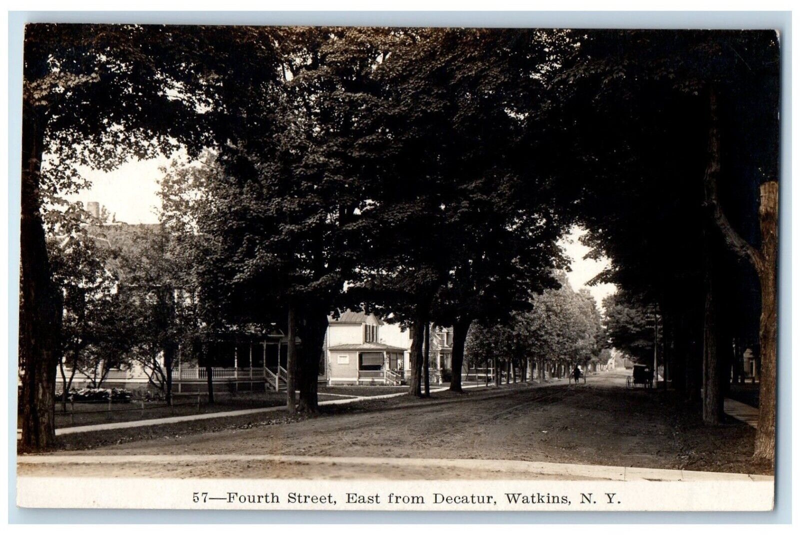 c1930\'s Fourth Street East From Decatur Watkins NY Phelps RPPC Photo Postcard