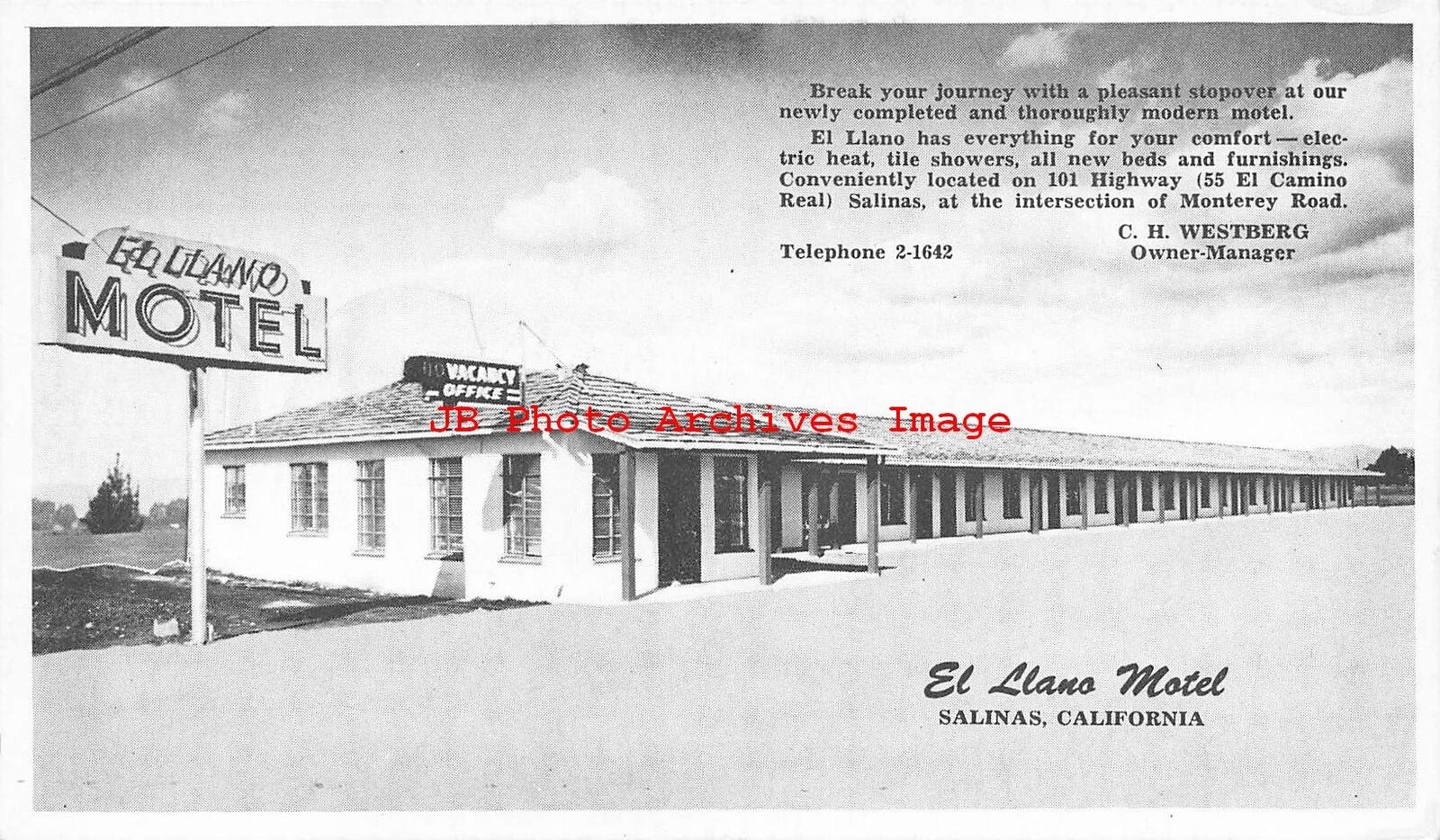 CA, Salinas, California, El Llano Motel, Exterior View