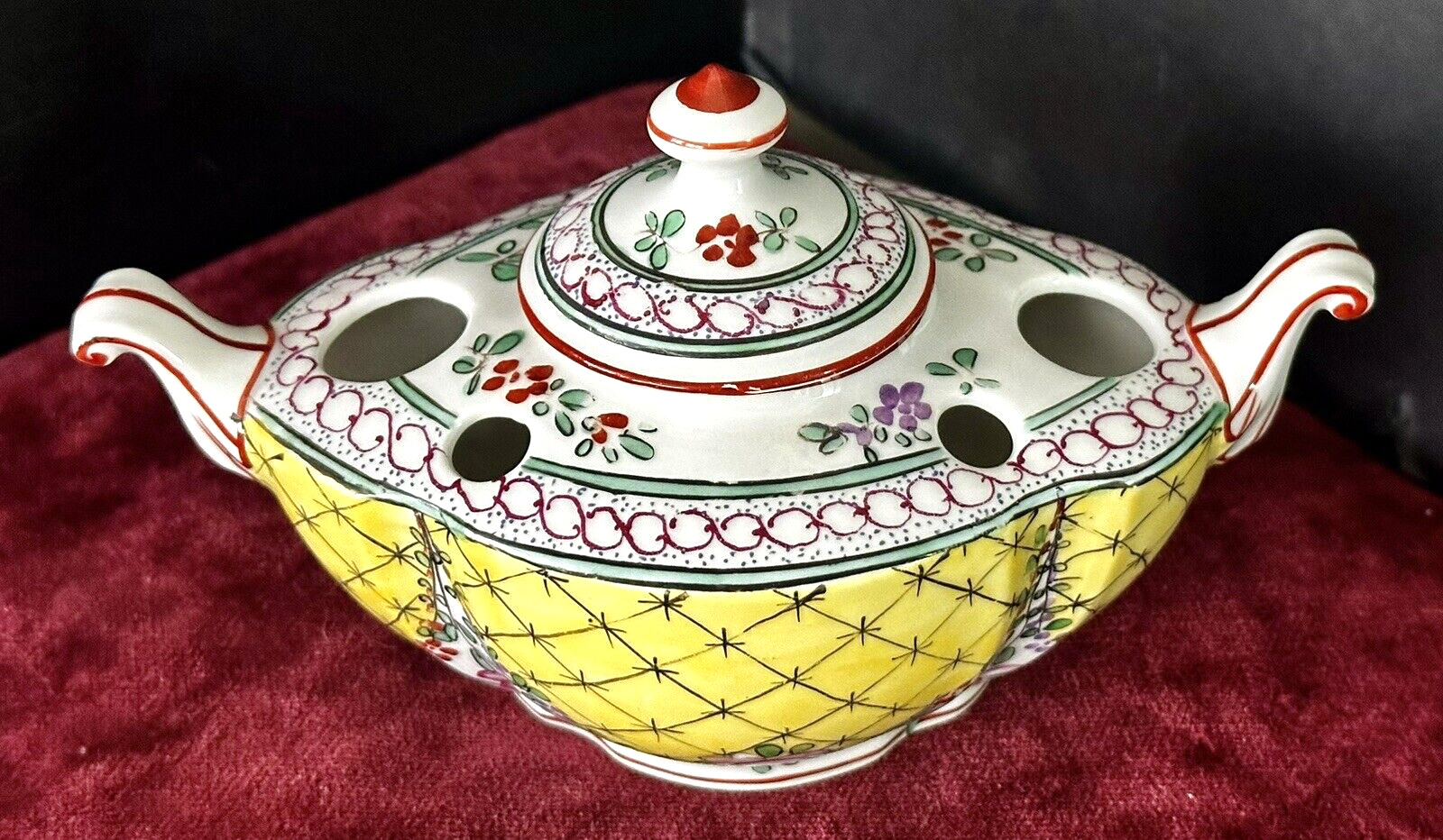 Antique ALADIN Porcelain Hand-painted Inkwell Late 19th Century from FRANCE Rare
