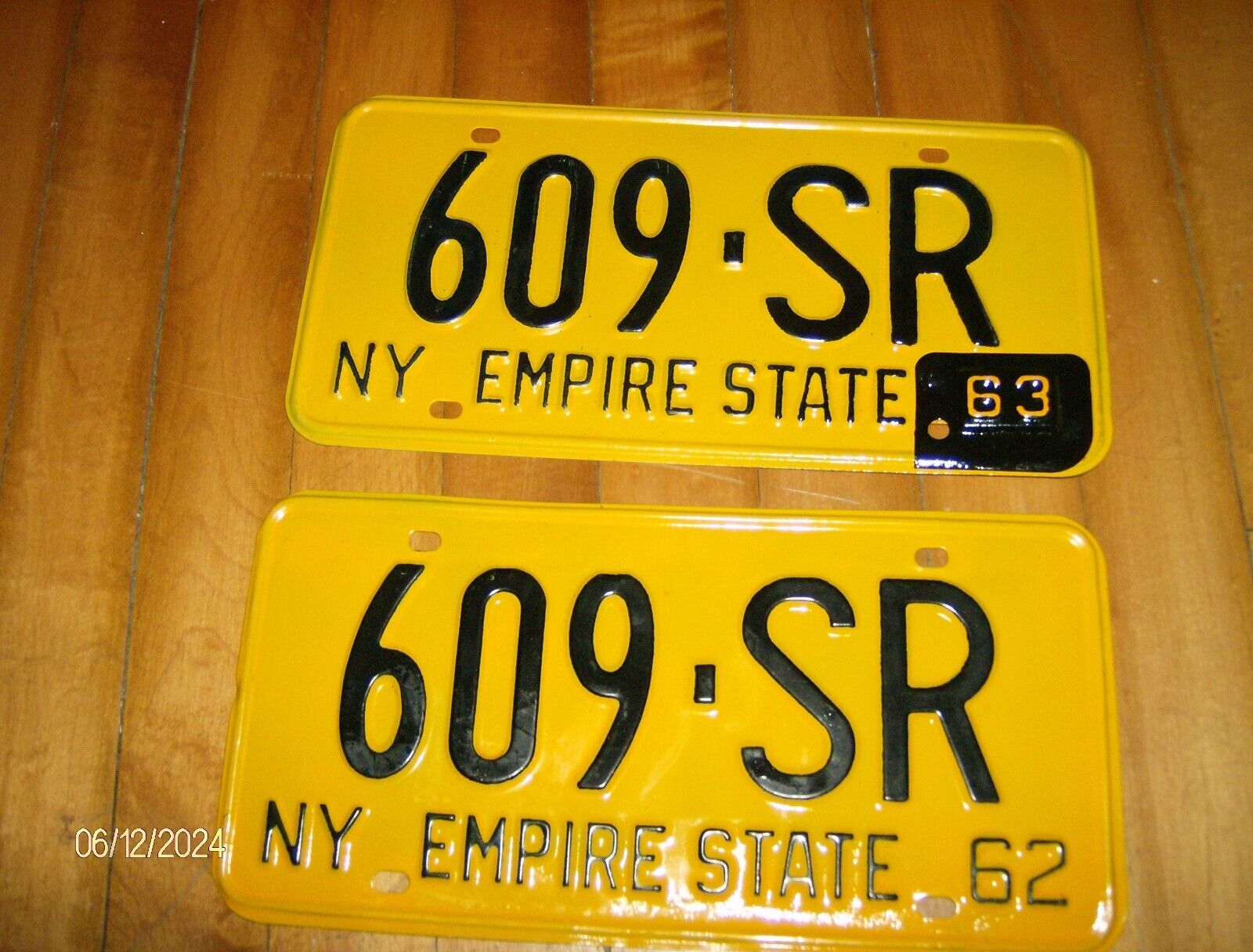 RECONDITIONED SET 1963 NEW YORK LICENSE PLATES
