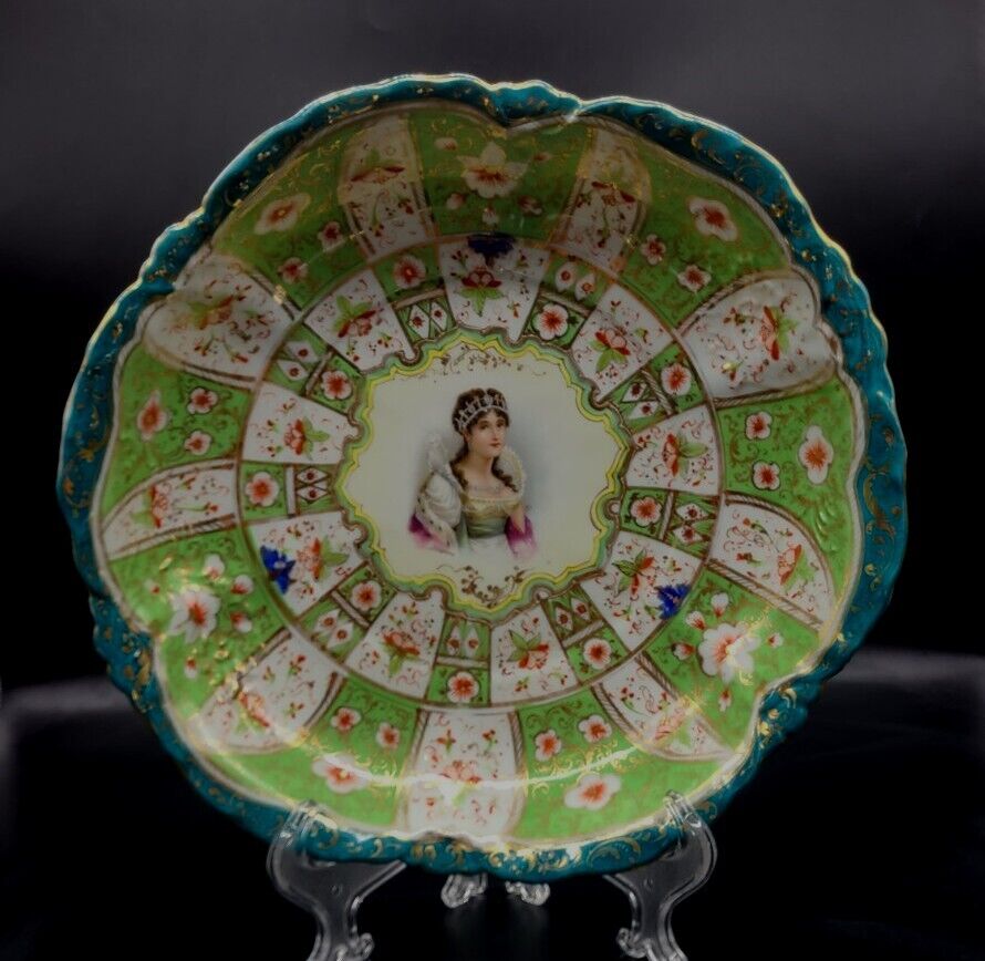 Antique Hand Painted Porcelain Gilted \