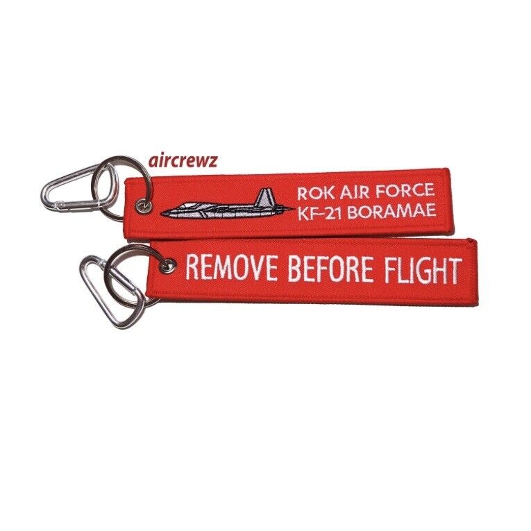 Remove Before Flight Keychain Tag ROKAF KF-21 BORAMAE Air Force ROK Military