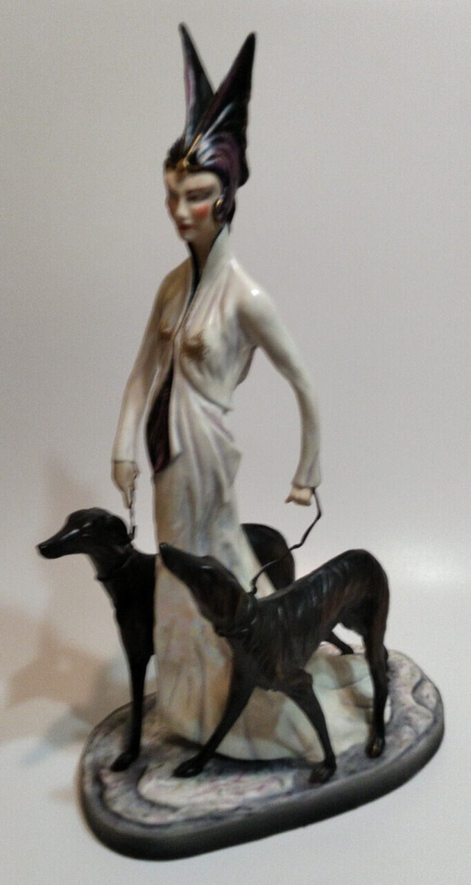 Hand-Painted Fantasy Figure w/Dogs (M.Sutty, England, #29 of 250) 