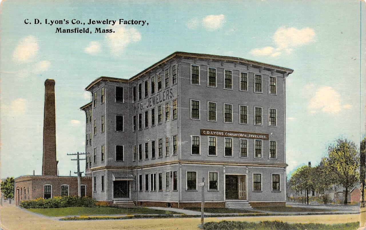 Mansfield, MA Massachusetts  C.D. LYON'S CO JEWELRY FACTORY  ca1910's Postcard