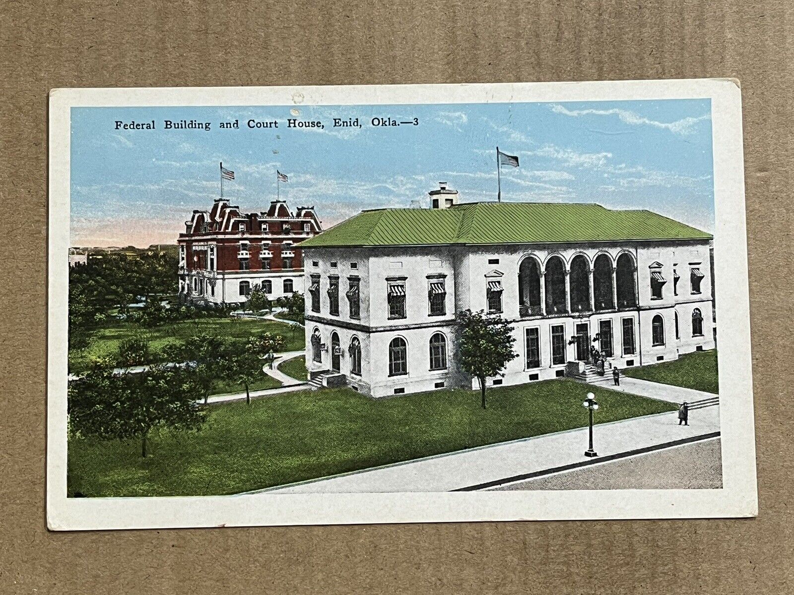 Postcard Enid OK Oklahoma Federal Building & Court House Vintage PC