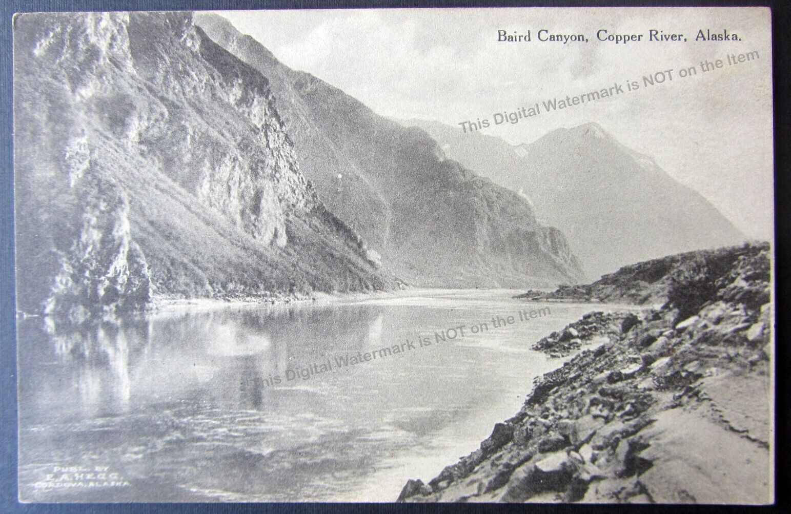 Antique RPPC Baird Canyon, Copper River, Alaska Photographer E.A. Hegg Albertype