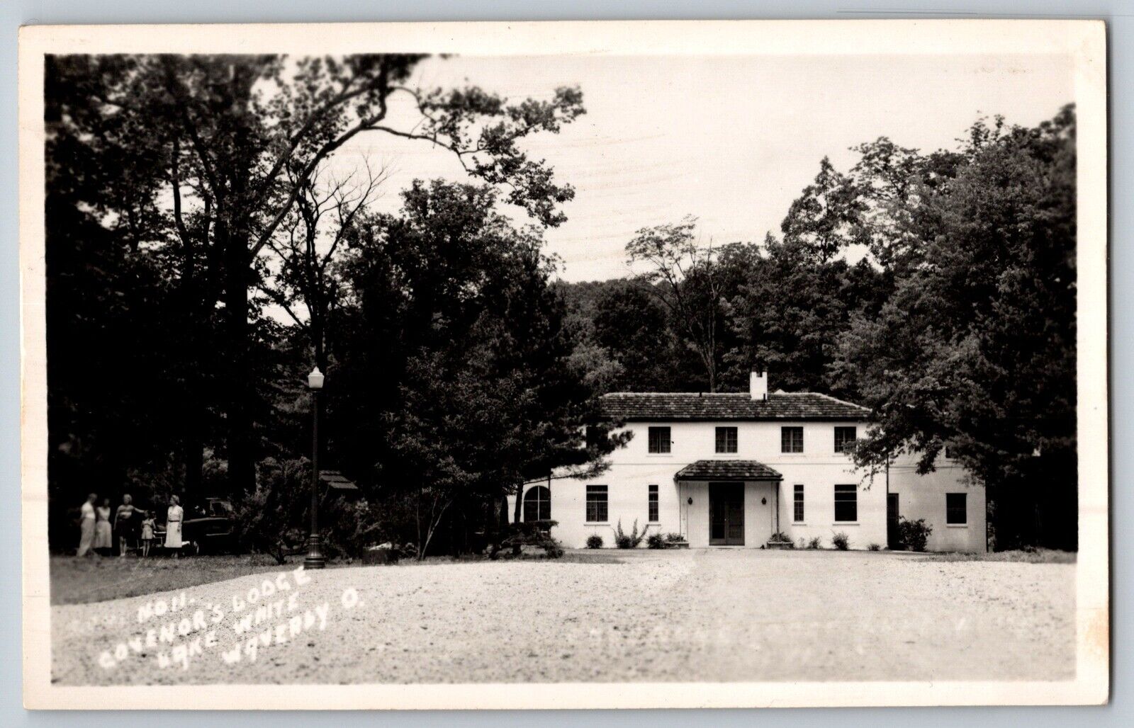 RPPC Governors Lodge Lake White Waverly Ohio OH Vintage Postcard c1940s