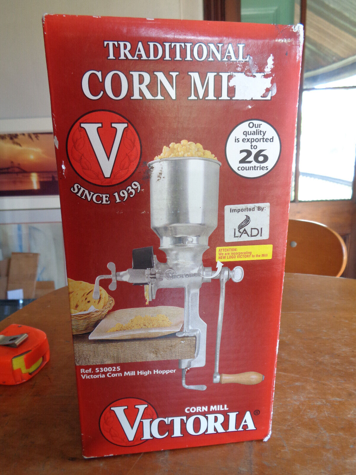 Victoria Manual High-Hopper Grain Grinder, Made in Colombia, Silver