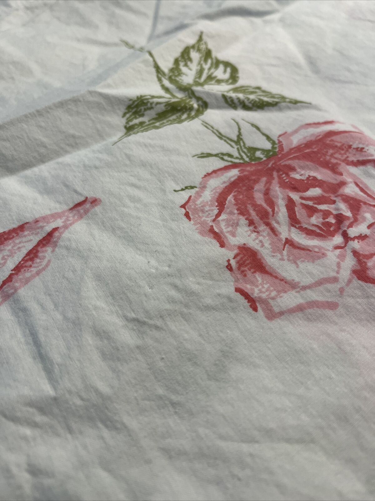 Vintage Fieldcrest Perfection Percale Cotton Flat Sheet Full Double, Pink Floral
