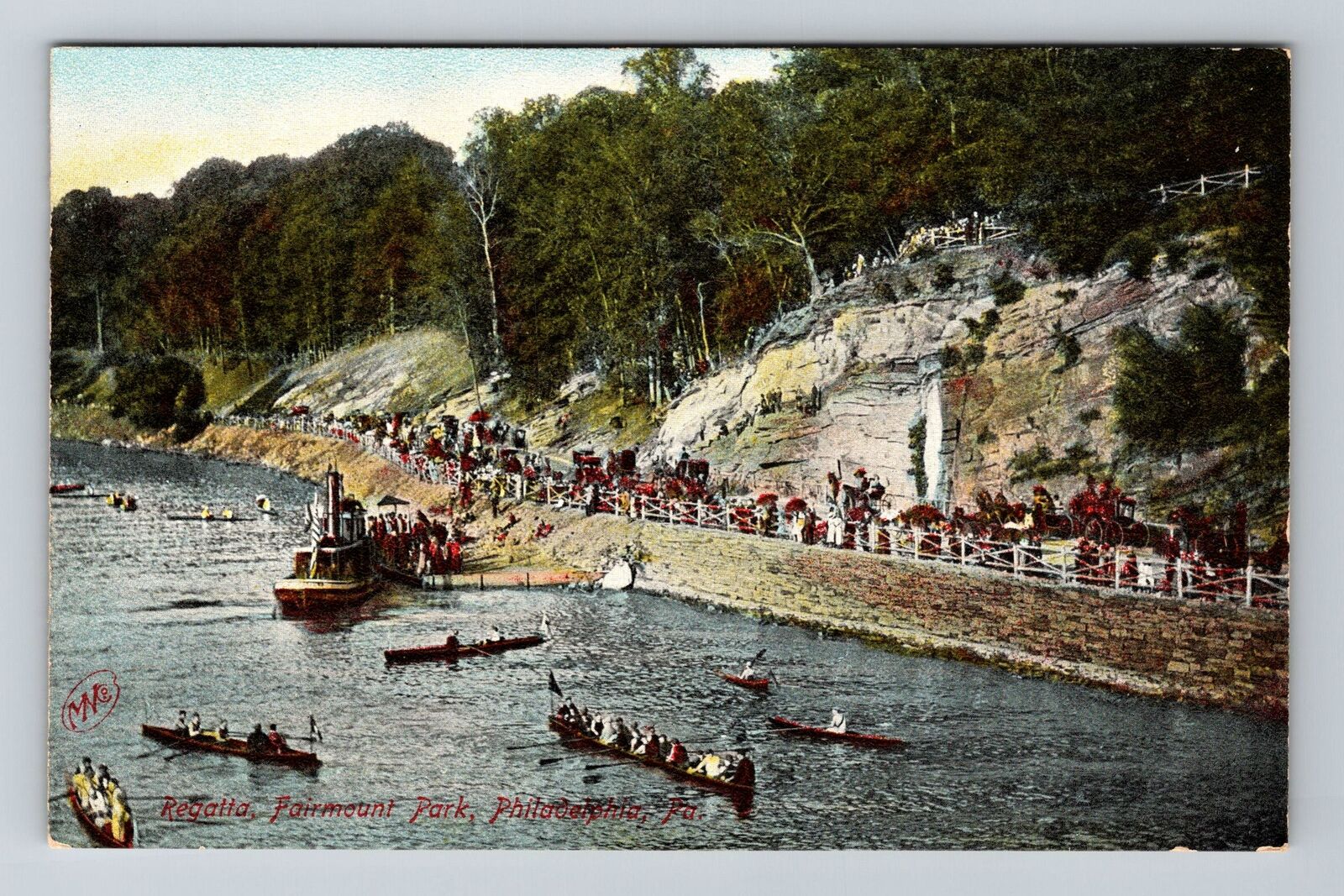 Philadelphia PA-Pennsylvania, Regatta Fairmount Park, Vintage Postcard