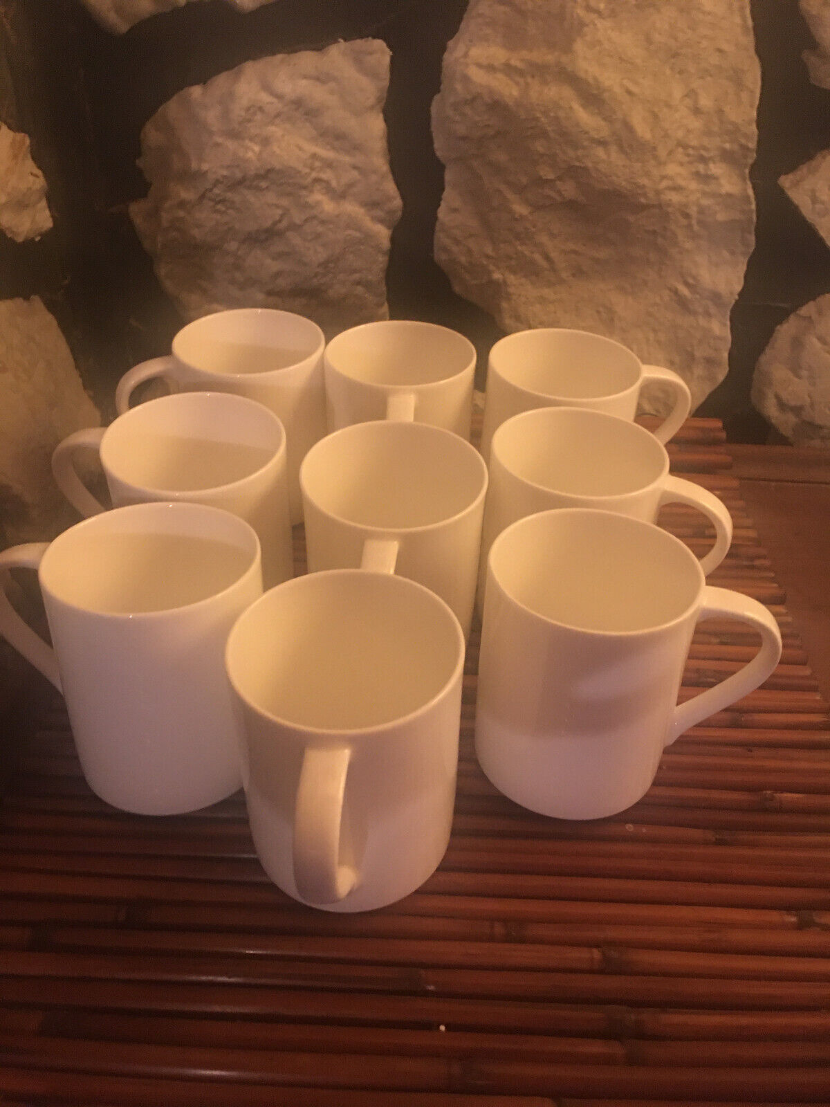 Mikasa Mugs Elegance White Lot of 9  Mikasa Cups NEW