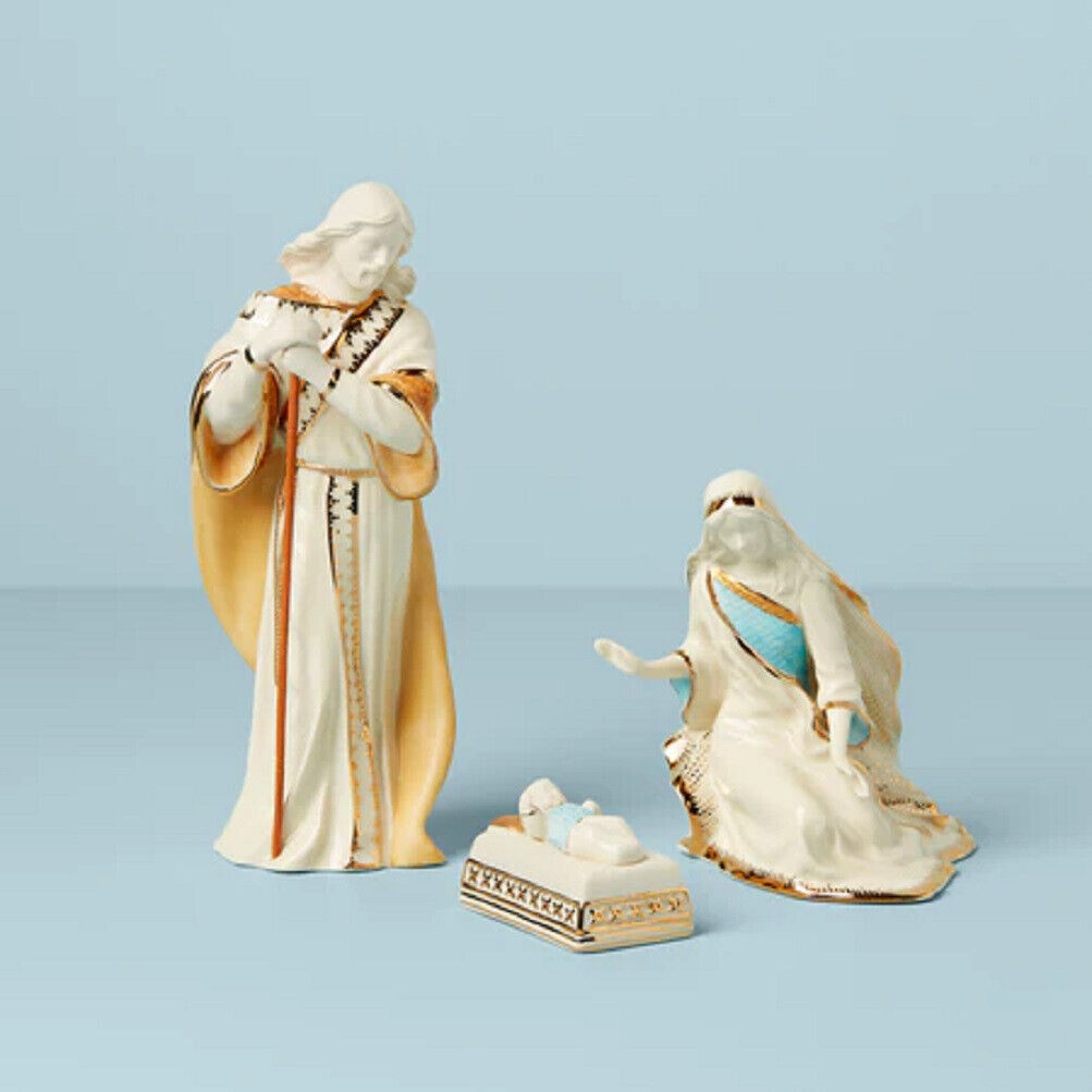 Lenox China First Blessing Nativity Holy Family 3 Pc. Christmas Figurine - N/O