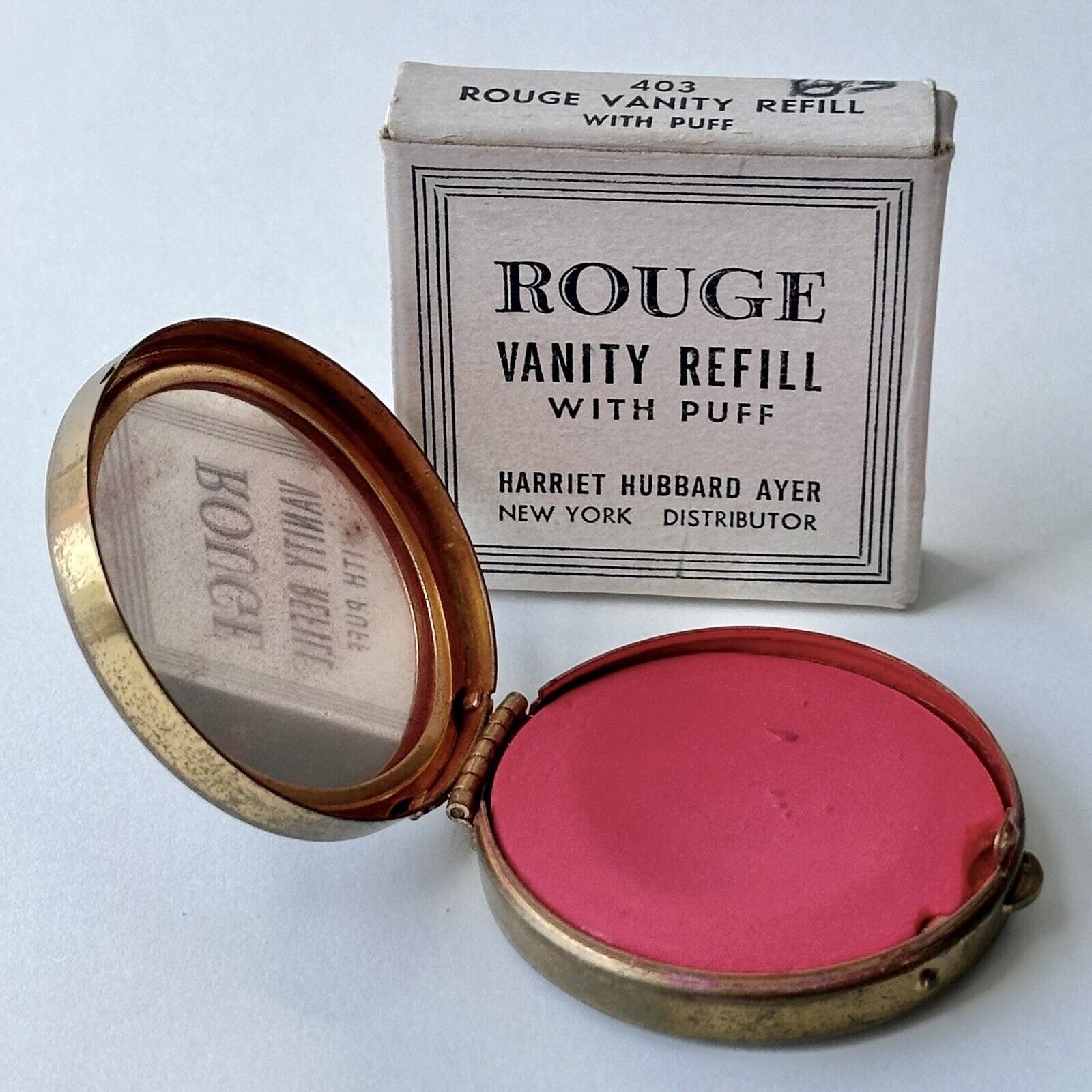 Vintage 1940s Harriet Hubbard Ayer Rouge in Flag Red & Pomegranate Refill