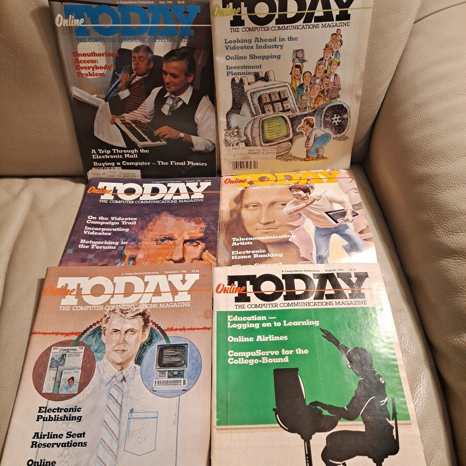 34 issue Lot VINTAGE COMPUSERVE ONLINE MAGAZINE -  1983-2000
