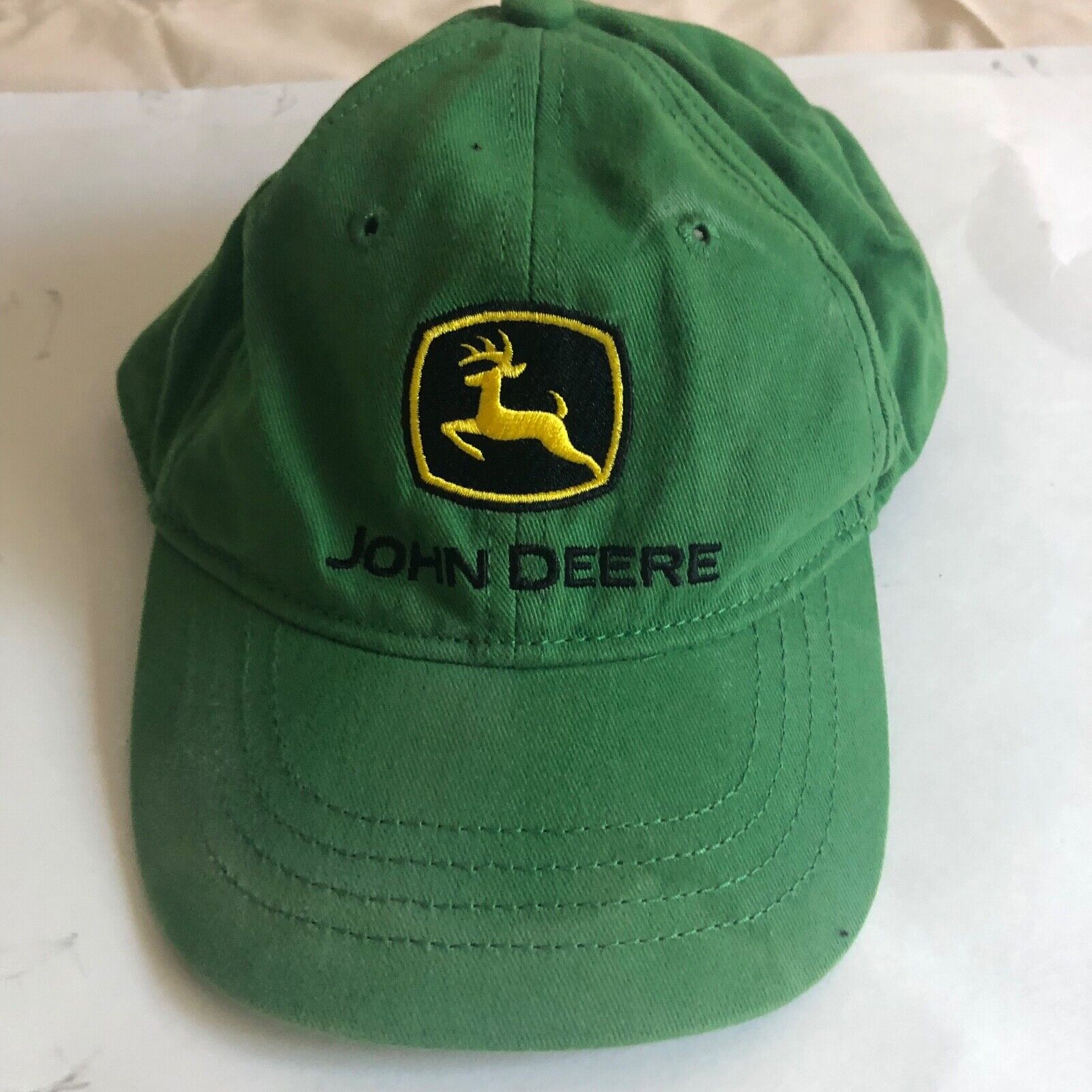 Vintage Green John Deere Farmers Cap, 100% Cotton, One size youth