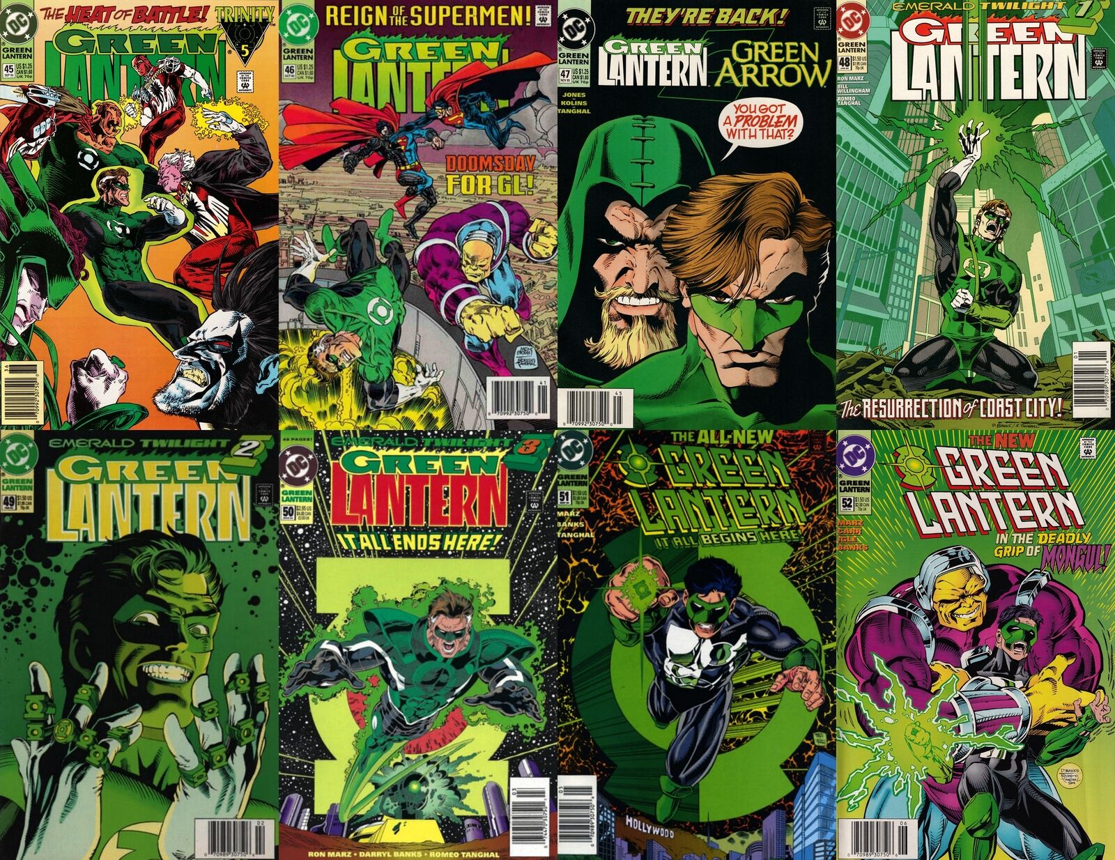 Green Lantern #45-52 Newsstand Covers DC Comics (1990-2004) - 8 Comics
