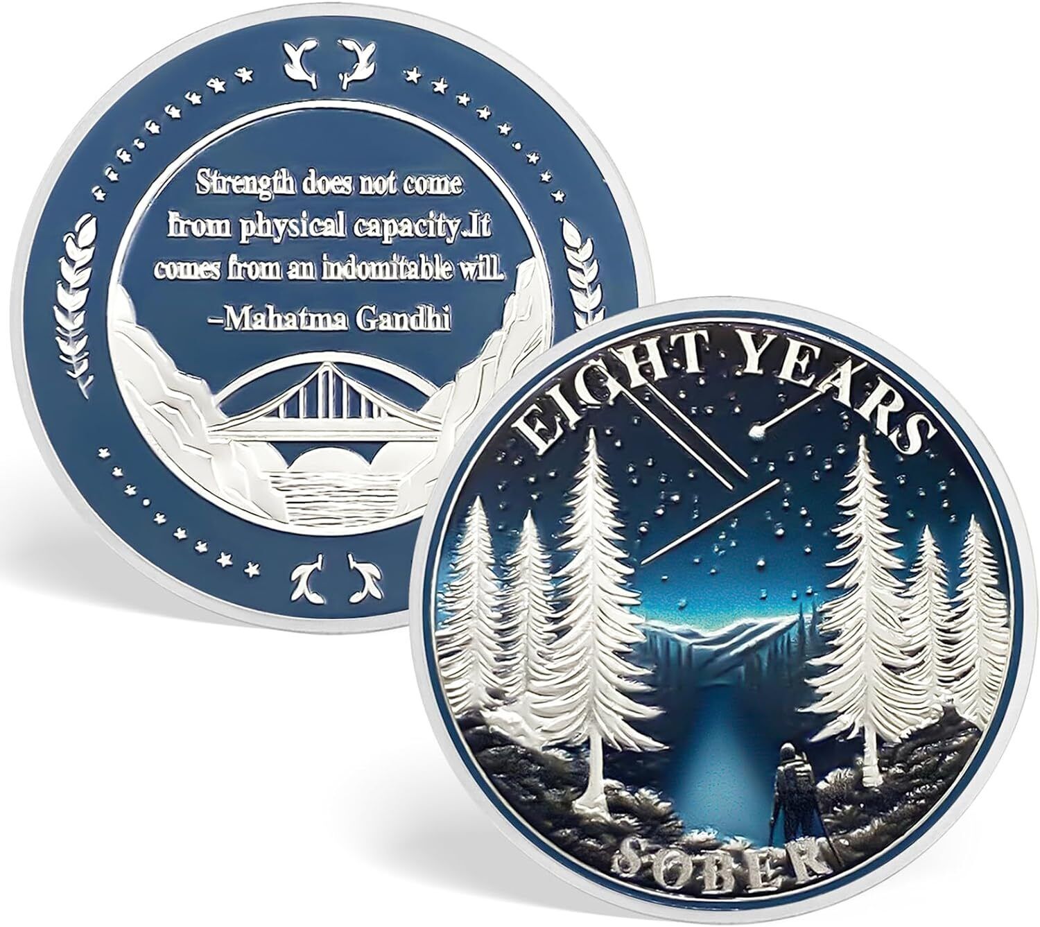 8 Year Sobriety Coin One Year Sobriety Chip AA Medallions Gifts for Women Men