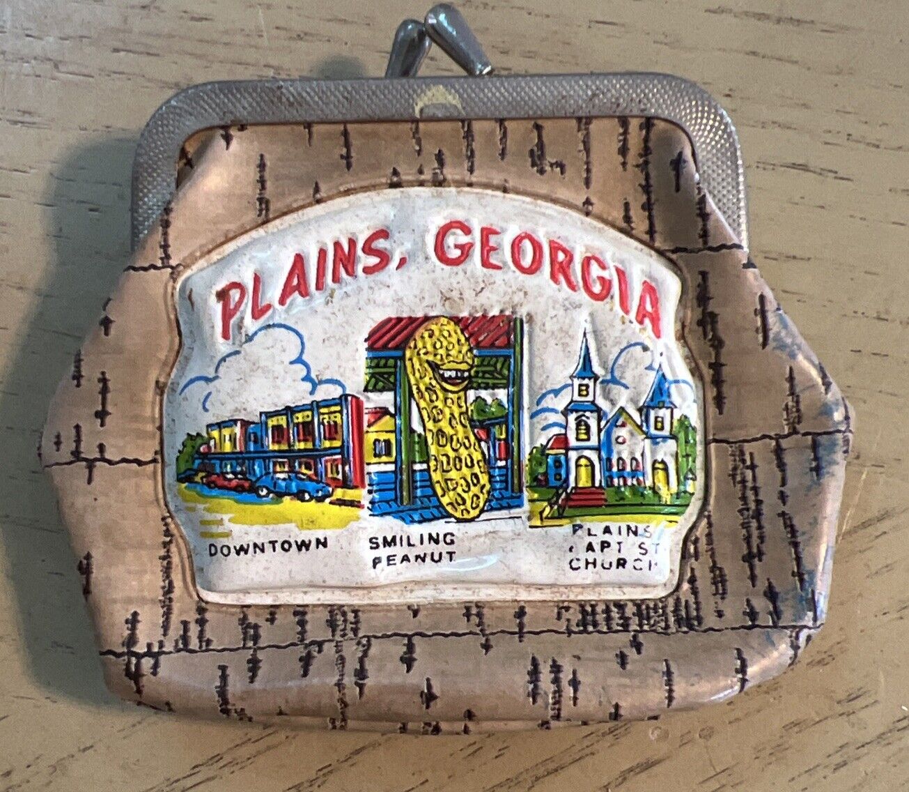 Vintage Plains Georgia “Leather” Change Purse Souvenir